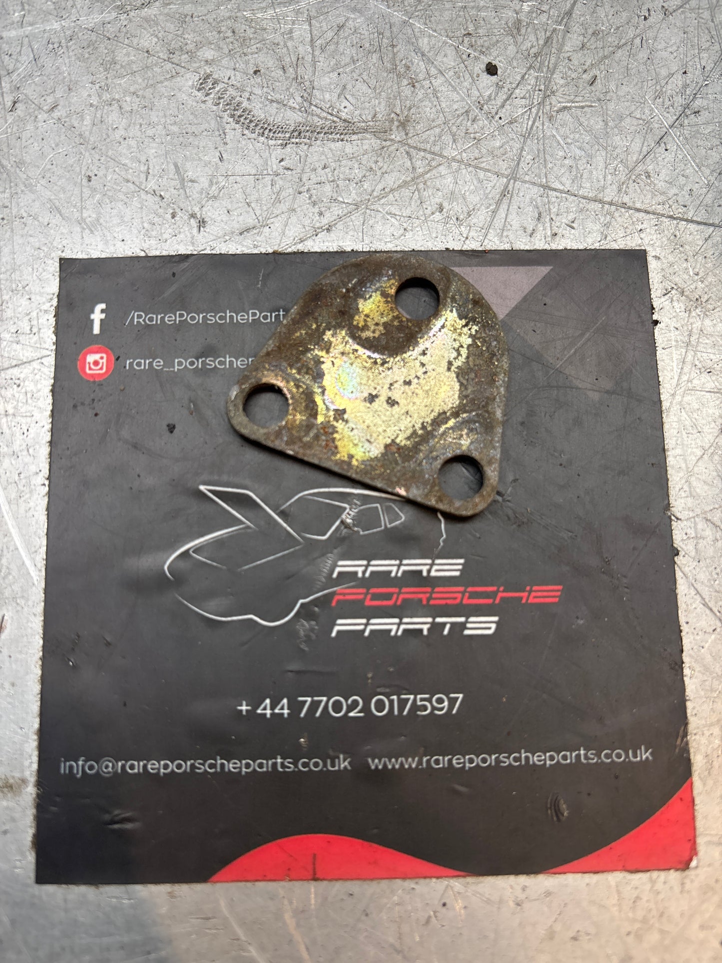 Porsche 924 944 914 3 Hole Inner Backing Plate for Headlight Pivot, 91475016910 used