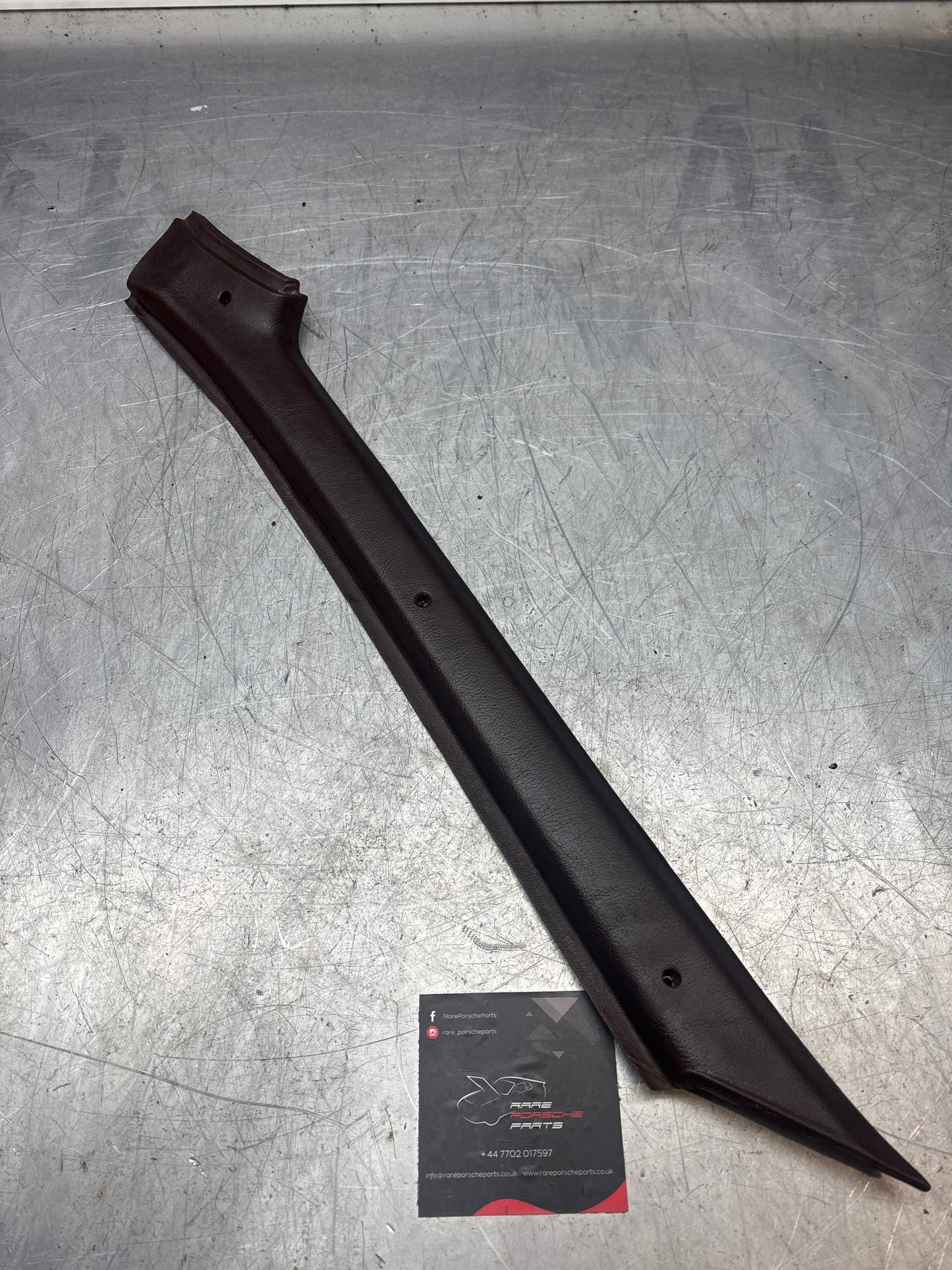 Porsche 944 oval dash brown A pillar cover left side, used 94455505300