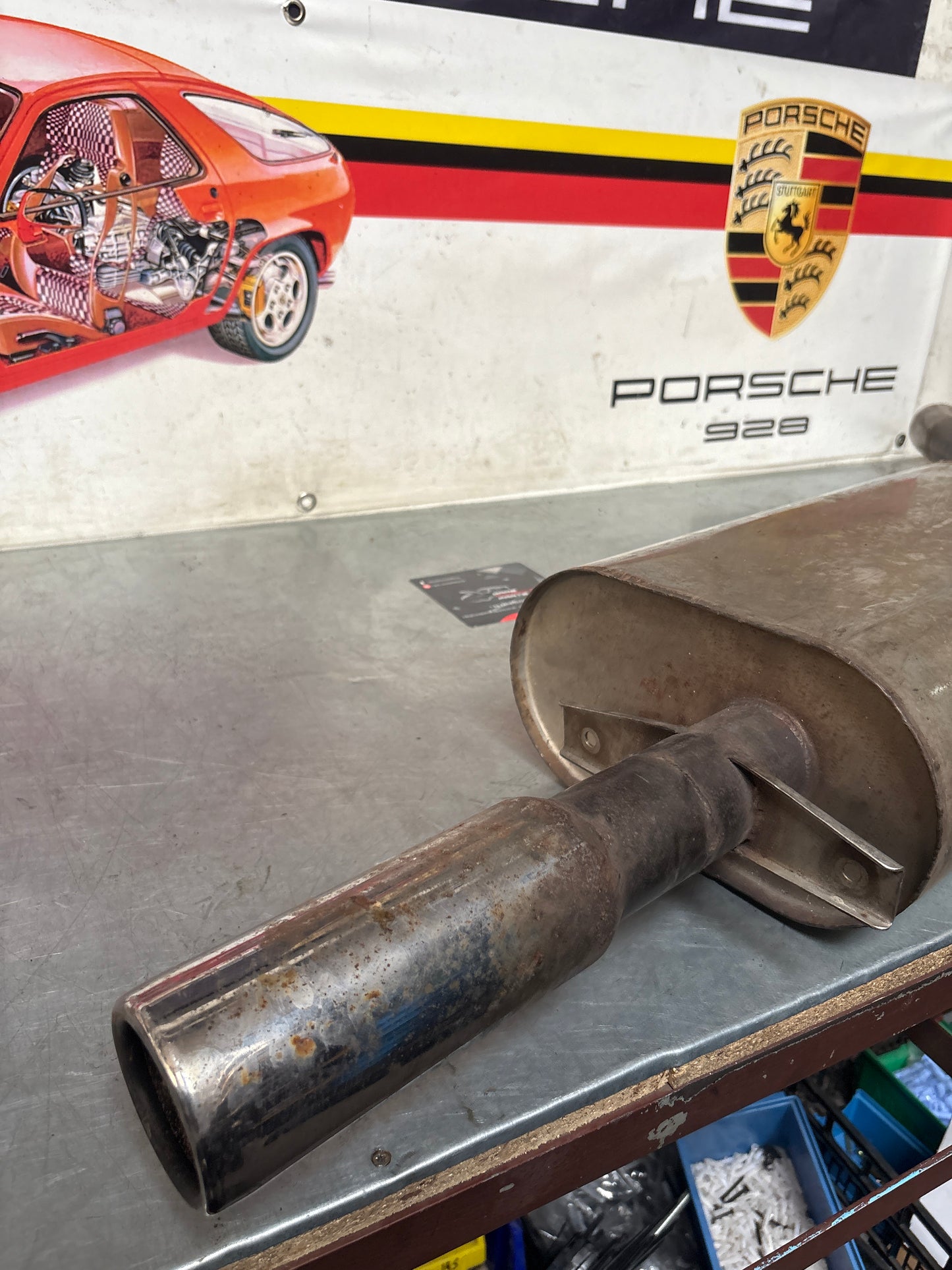 Porsche 944 S S2 aftermarket exhaust system rear muffler, used 94411104103