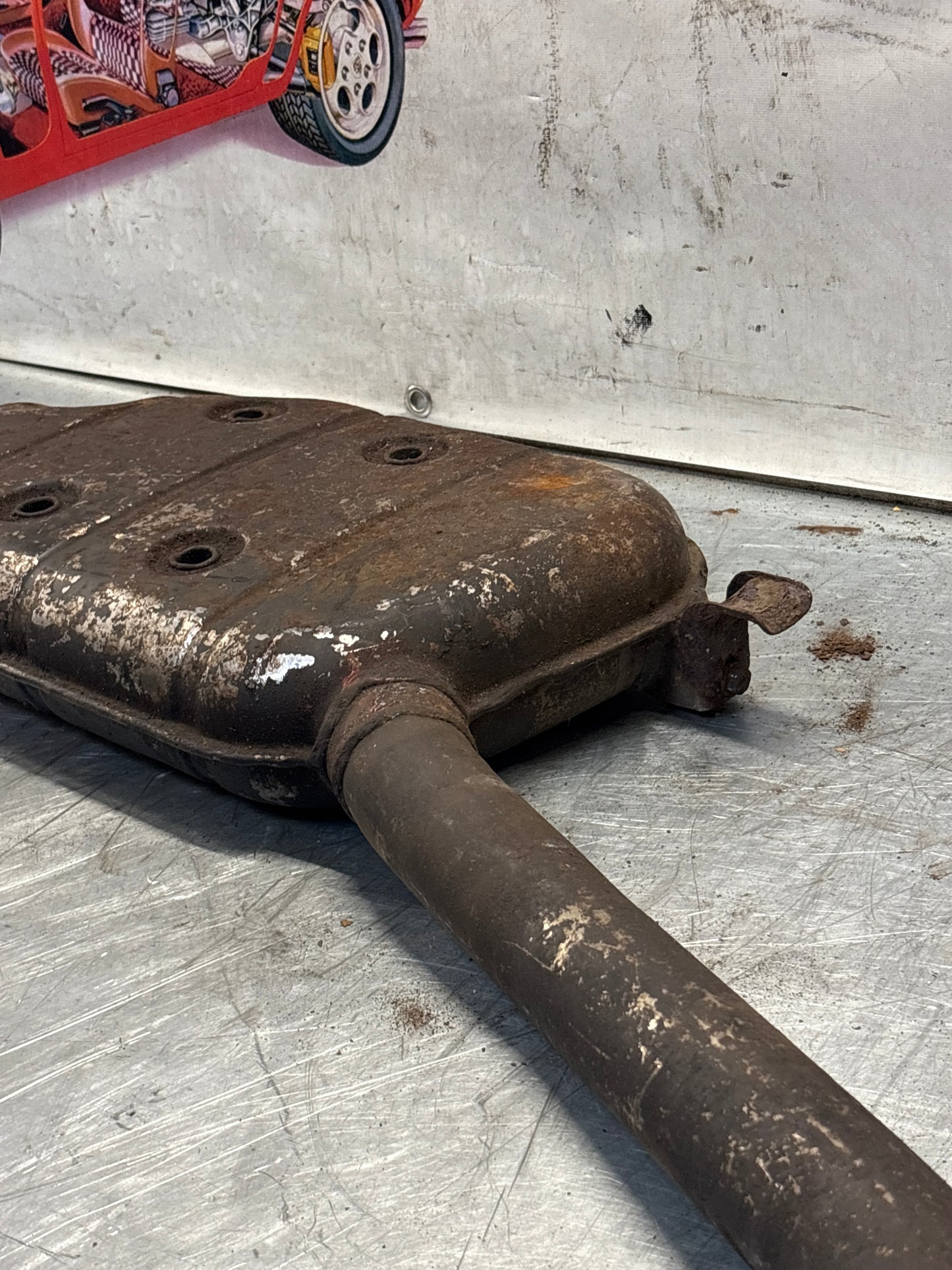 Porsche 928 Right side silencer, used 92811109401