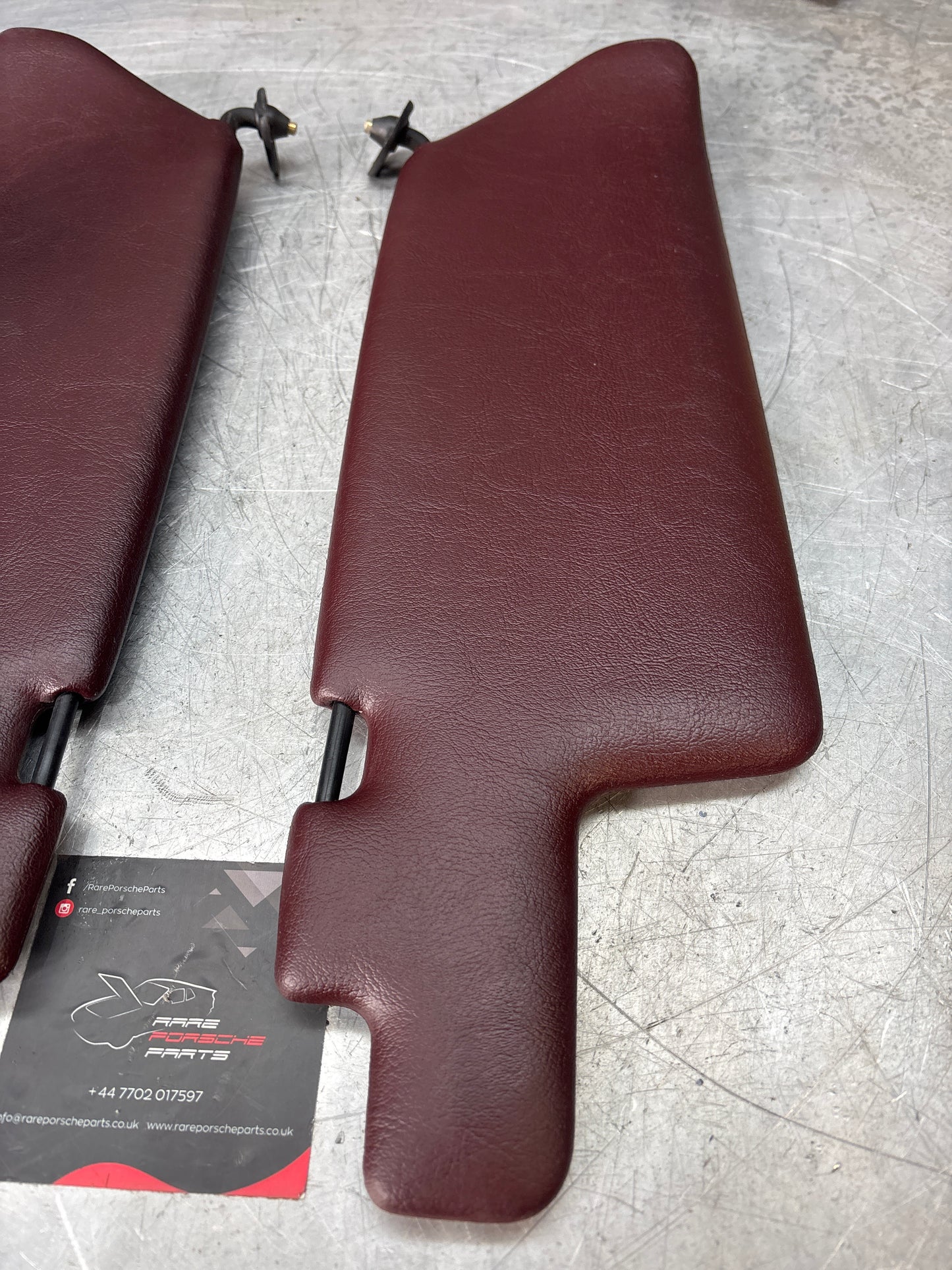 Porsche 944 sun visors in burgundy, used for late cars 94473103101 94473103201