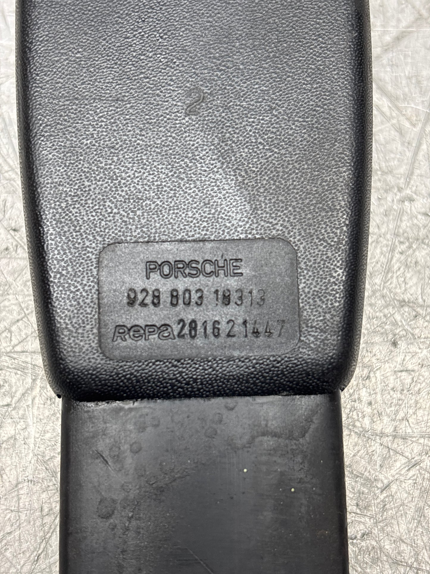 Porsche 924 944 928 seat belt anchor clasp retainer, with wire for console light 92880318313 used