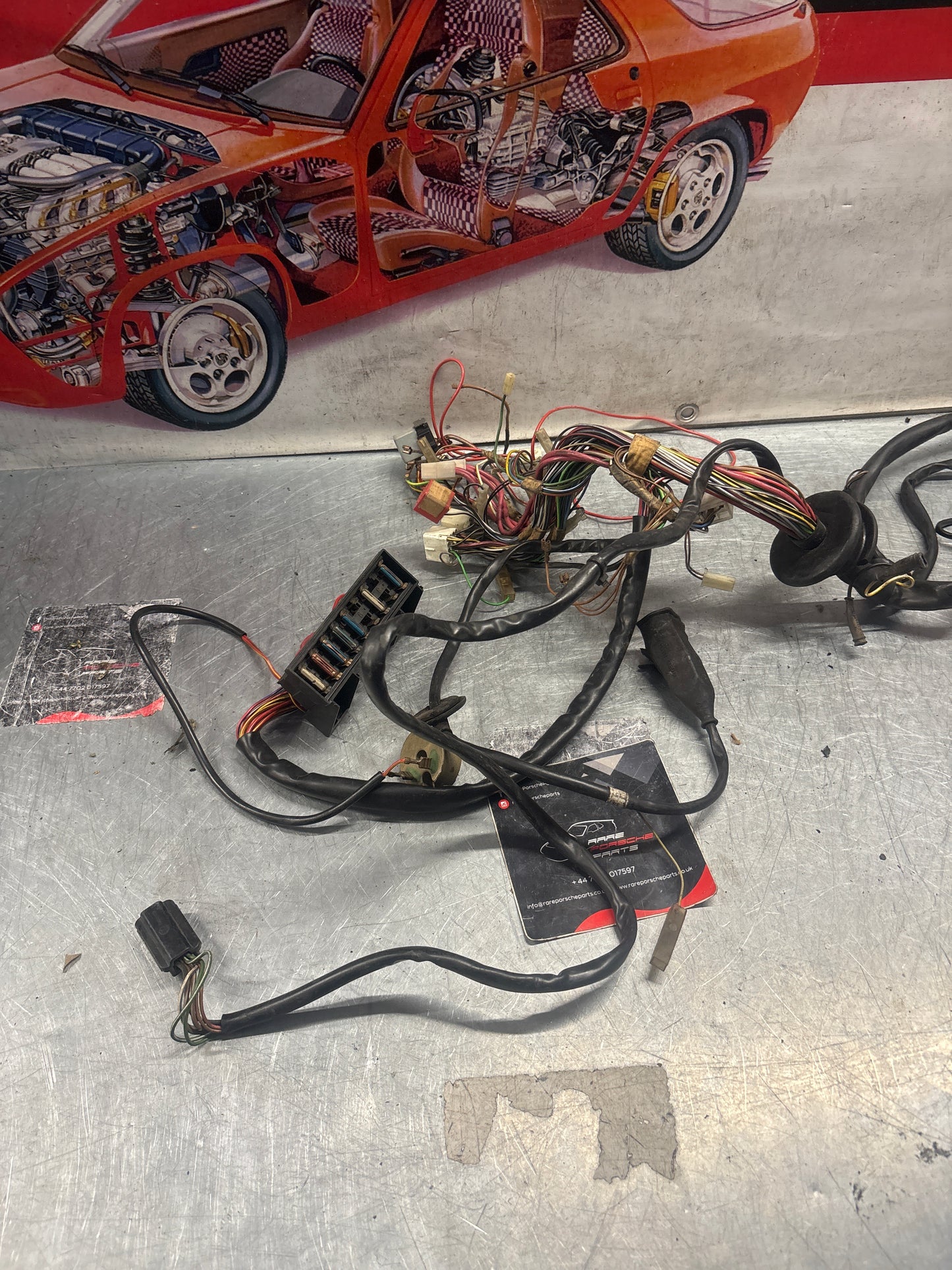 Porsche 924 Turbo / S2 / Carrera GT LHD Engine bay wiring loom with aircon, used 477971071NB