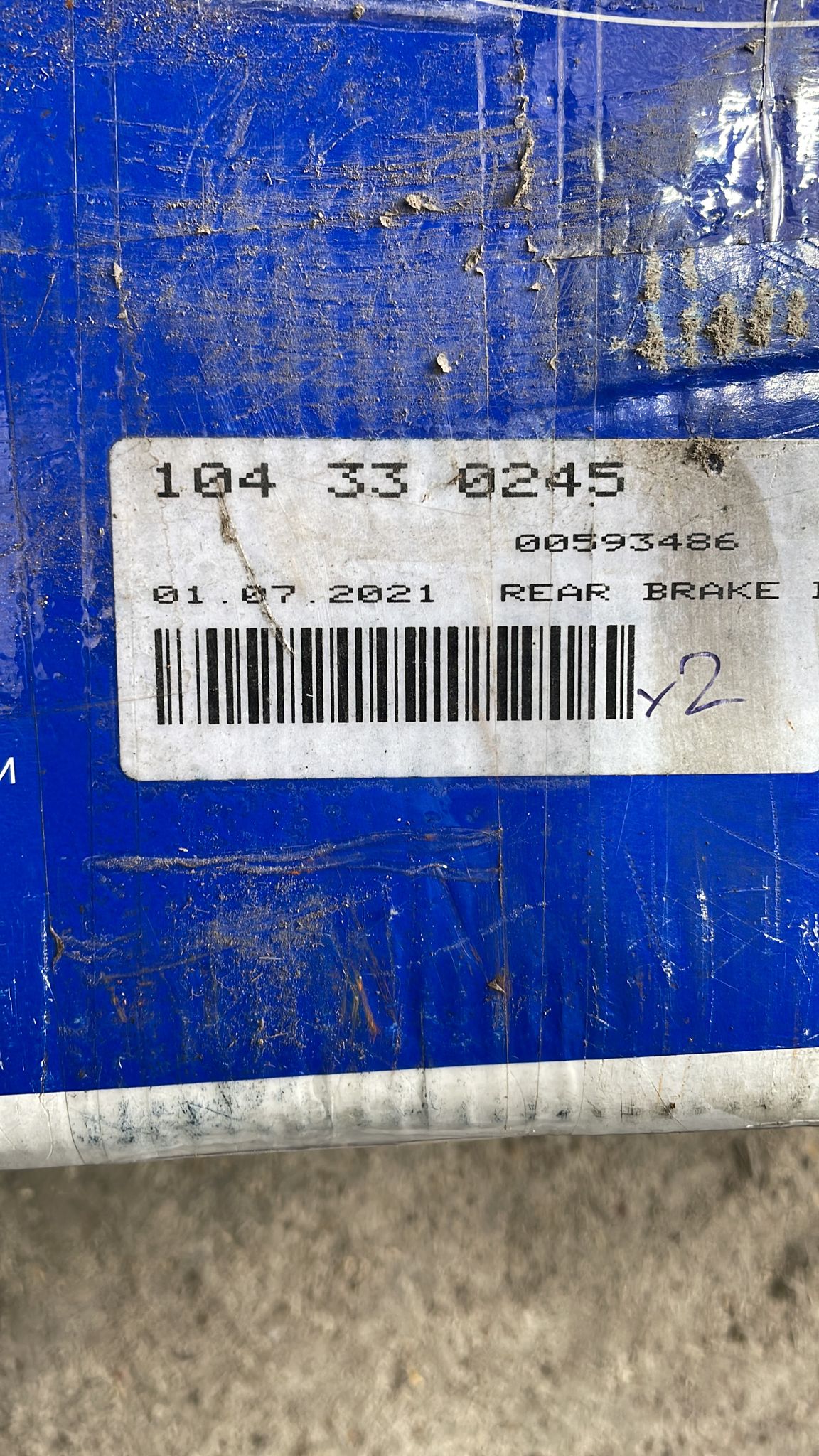 Porsche 944 S2 968 964 Cabrio pair of rear brake discs ATE with , new, NOS 104330245