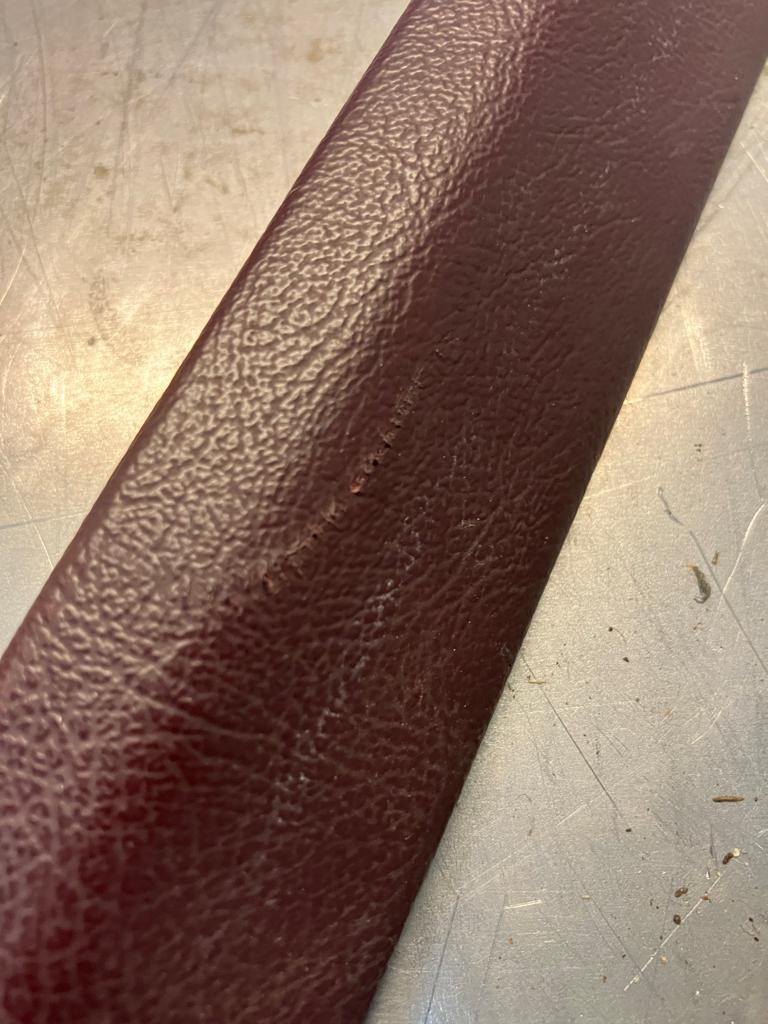 Porsche 928 tailgate trim, left, near side, burgundy, 92855503702, used