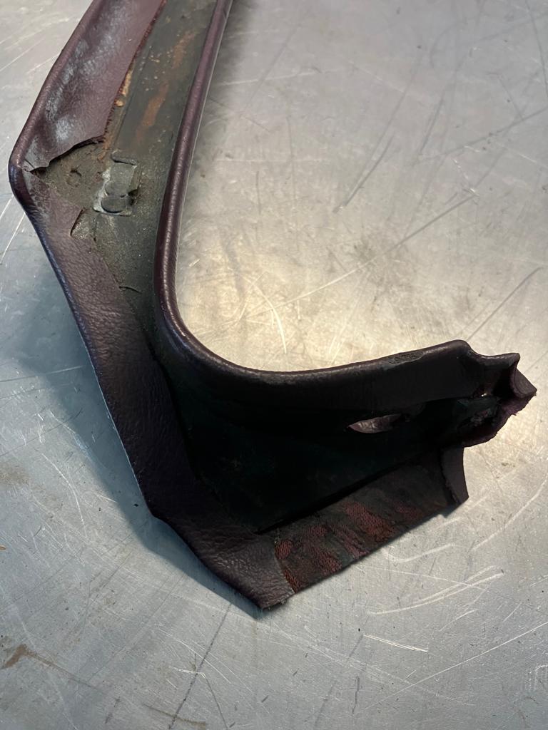 Porsche 928 right, off side door upper frame surround trim, burgundy 92855502602, used