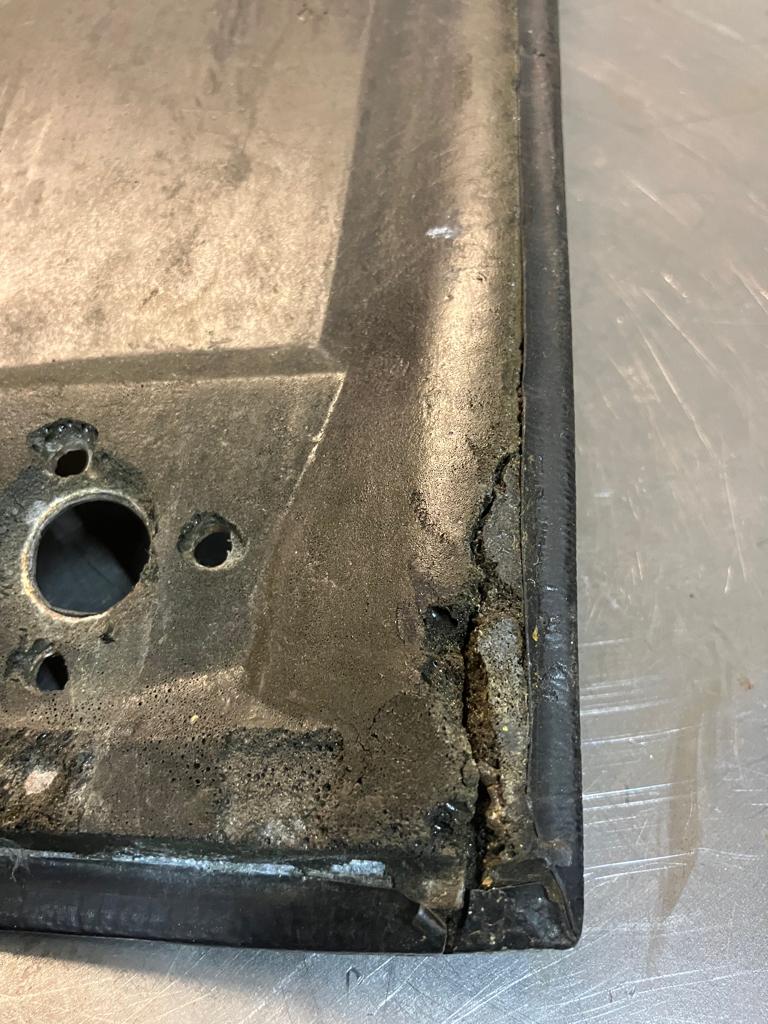 Porsche 924 944 -85.5 front roof / sun visor trim, black 477867511, used