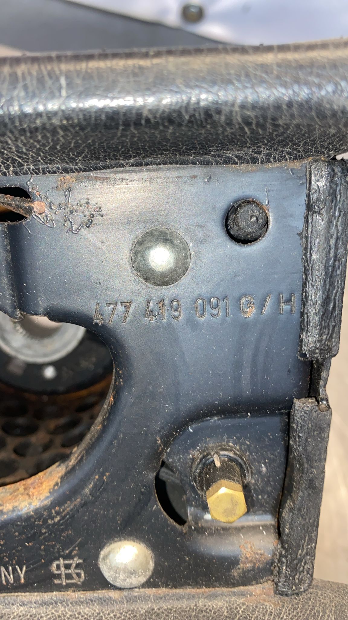 Porsche 944 black leather steering wheel, used 477419091