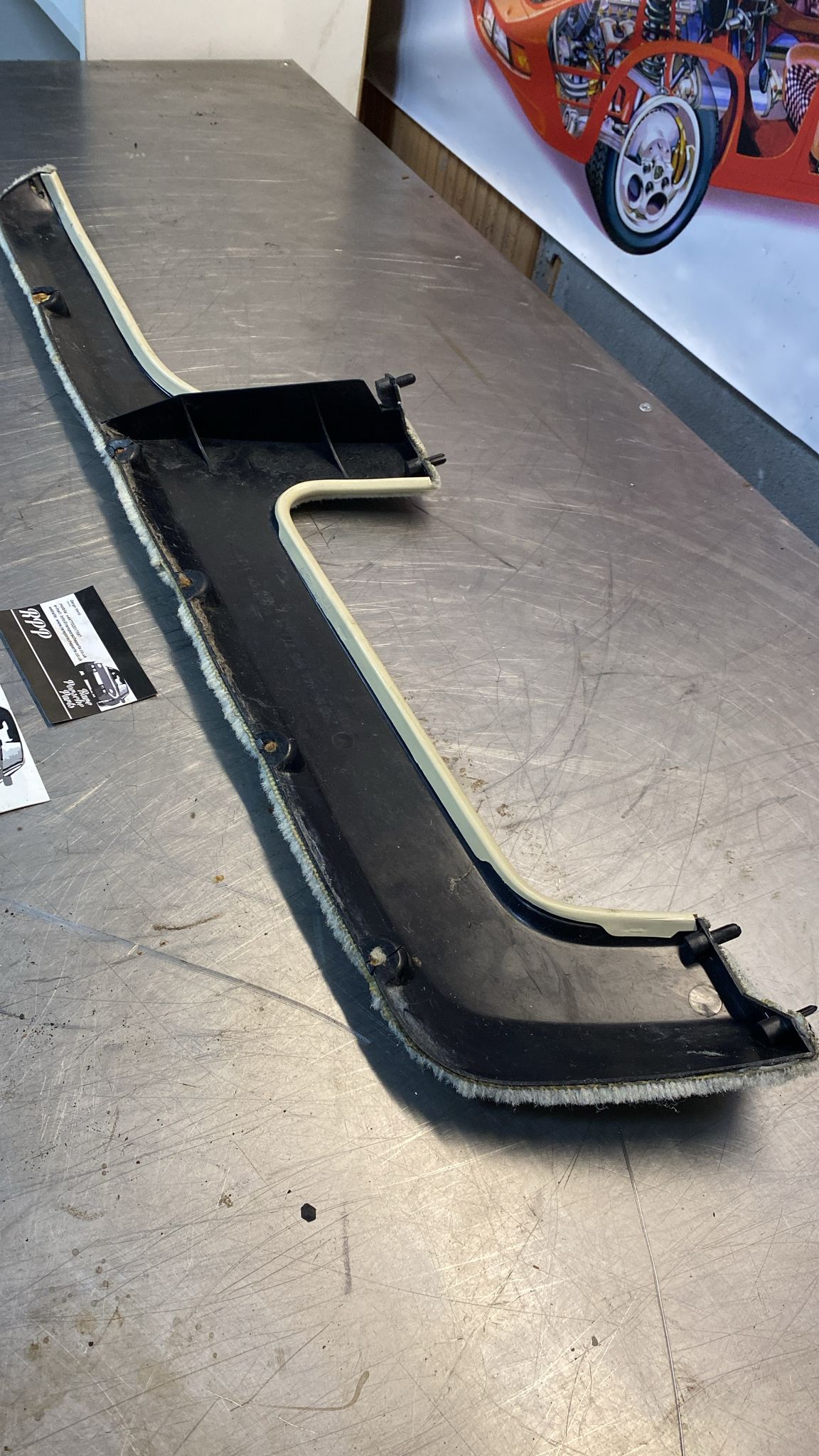 Porsche 944 Front Door Card Carpeted Lower Pocket 944 555 273 00, beige, used