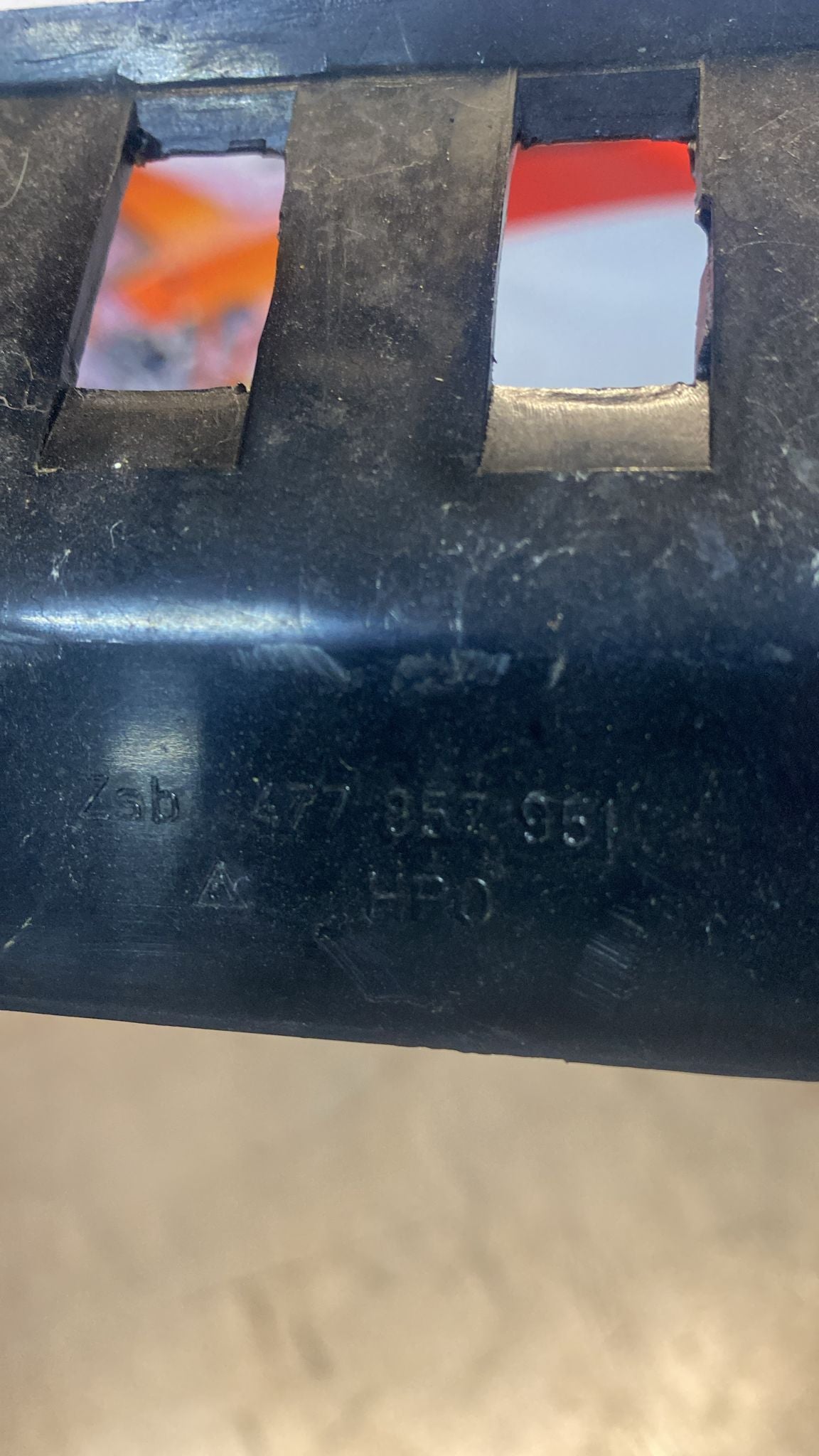 Porsche 924 centre console black, no switch holes 477857951 used