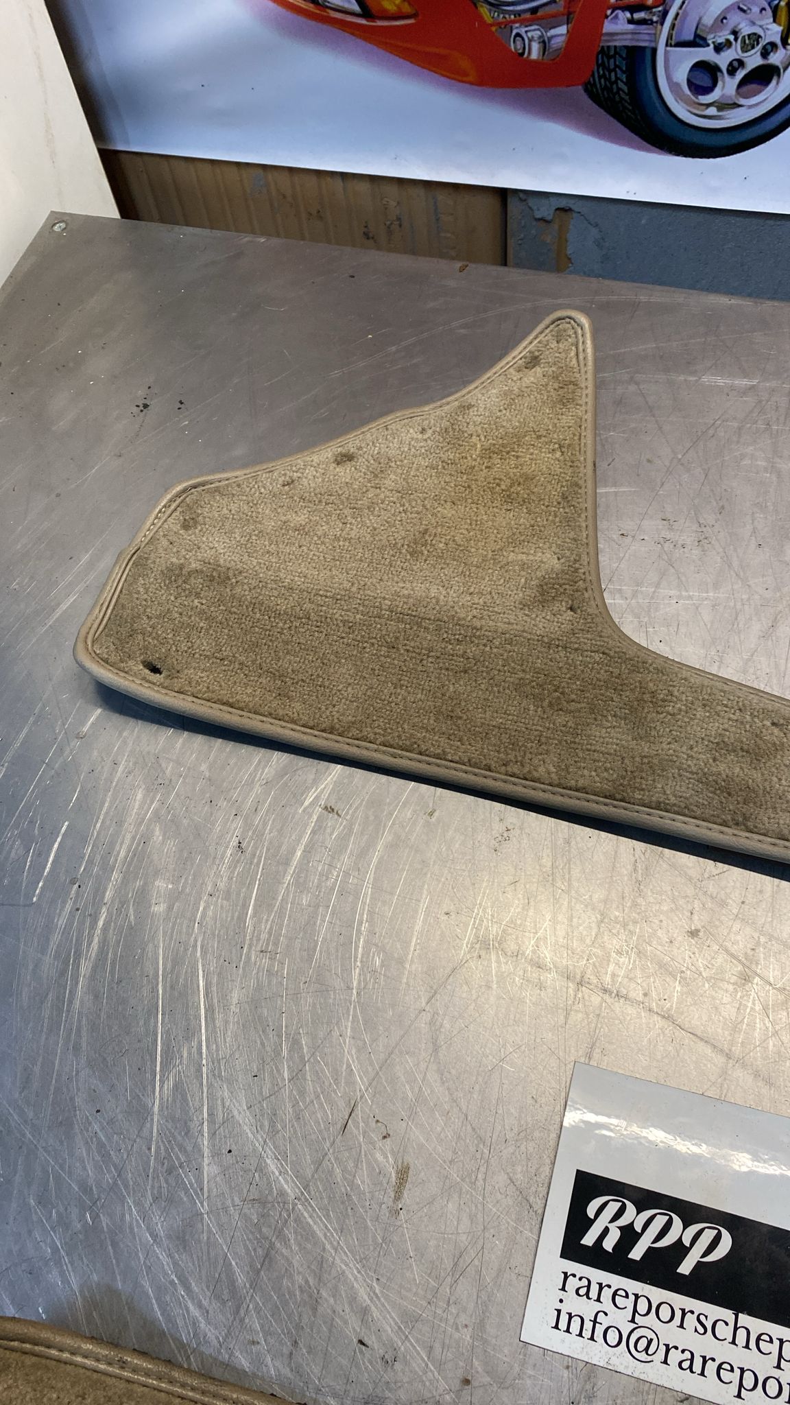 Porsche 924 944 pair of centre console carpet side trim beige 477863741 / 477863742