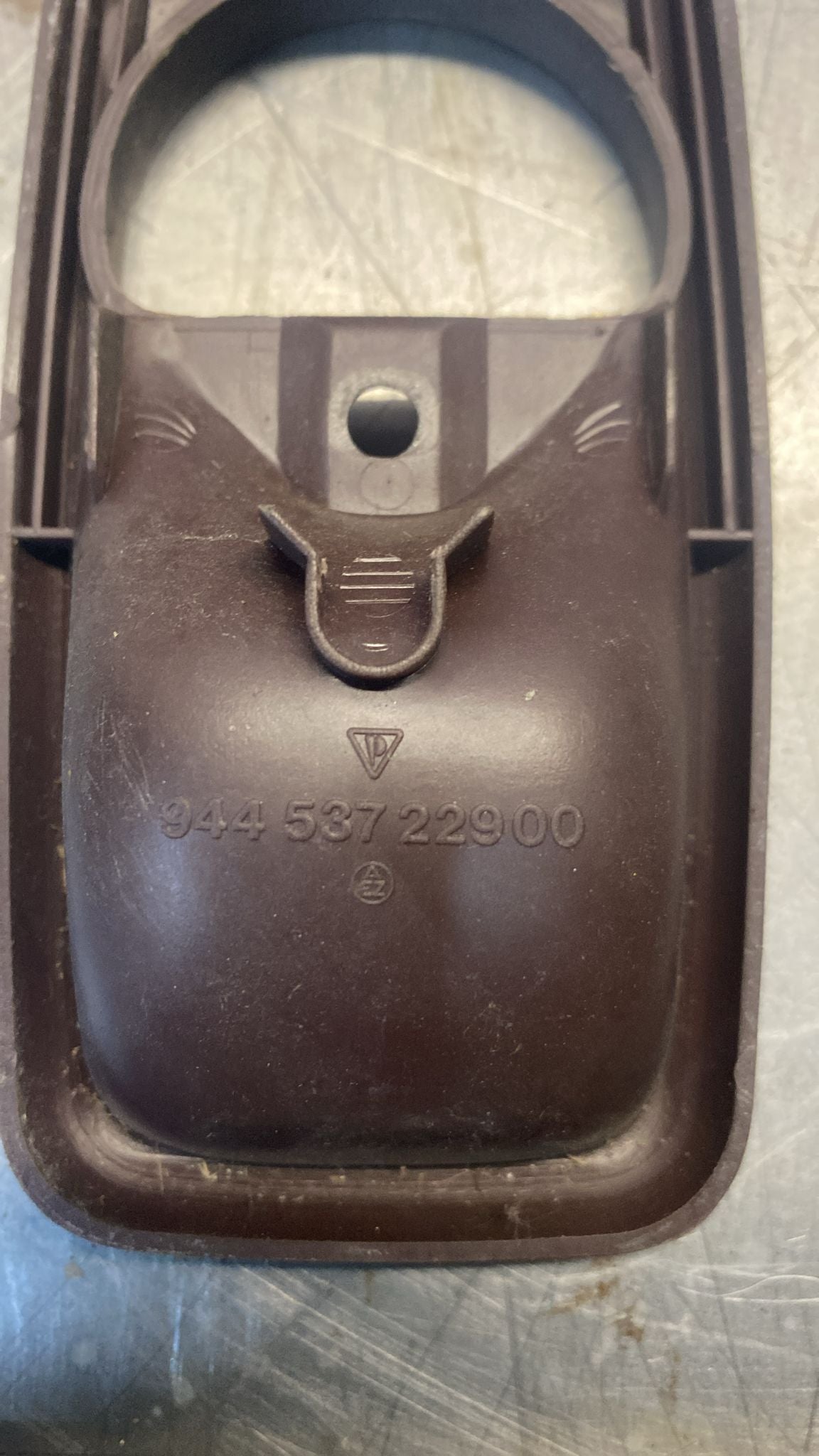 Porsche 944 brown Door Pull Interior Handle Surround trim, used 94453722900