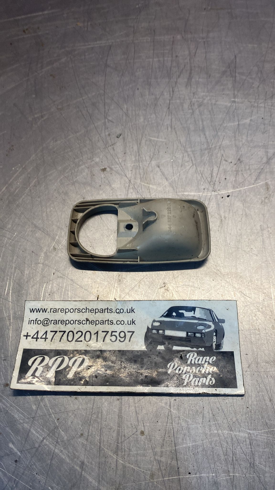 Porsche 944 Door Pull Interior Handle Surround trim, champagne, used 94453722900