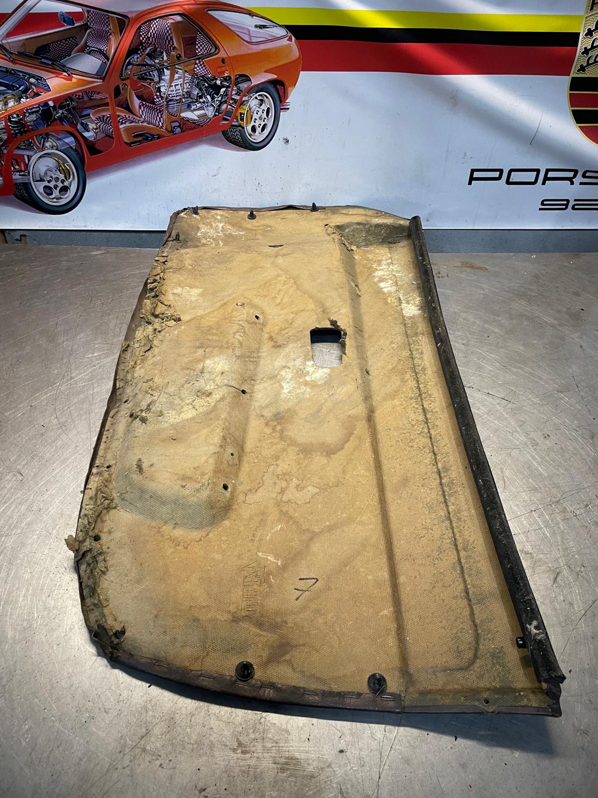 Porsche 924 scripted brown/beige electric window door card, right, off side 477867012 spares or repair, please study the photos