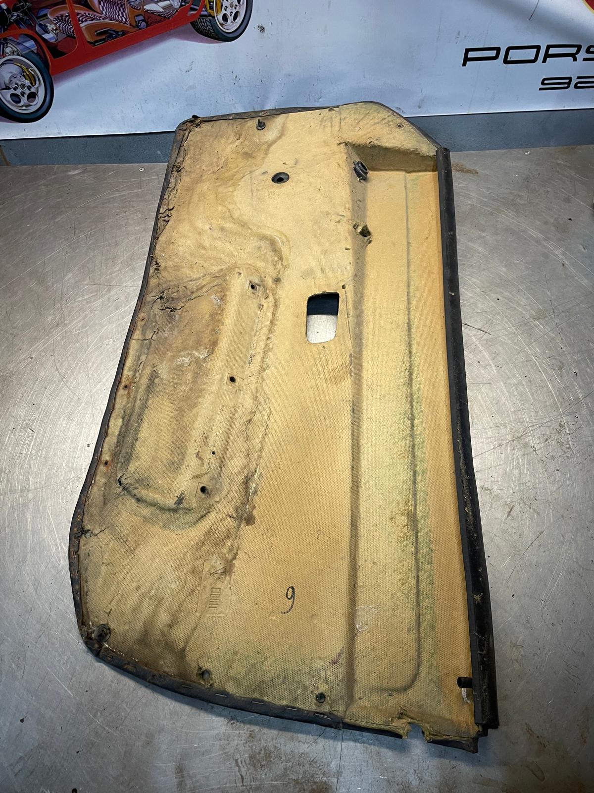 Porsche 924 manual scripted black door card, left, near side 477867011 spares or repair, please study the photos