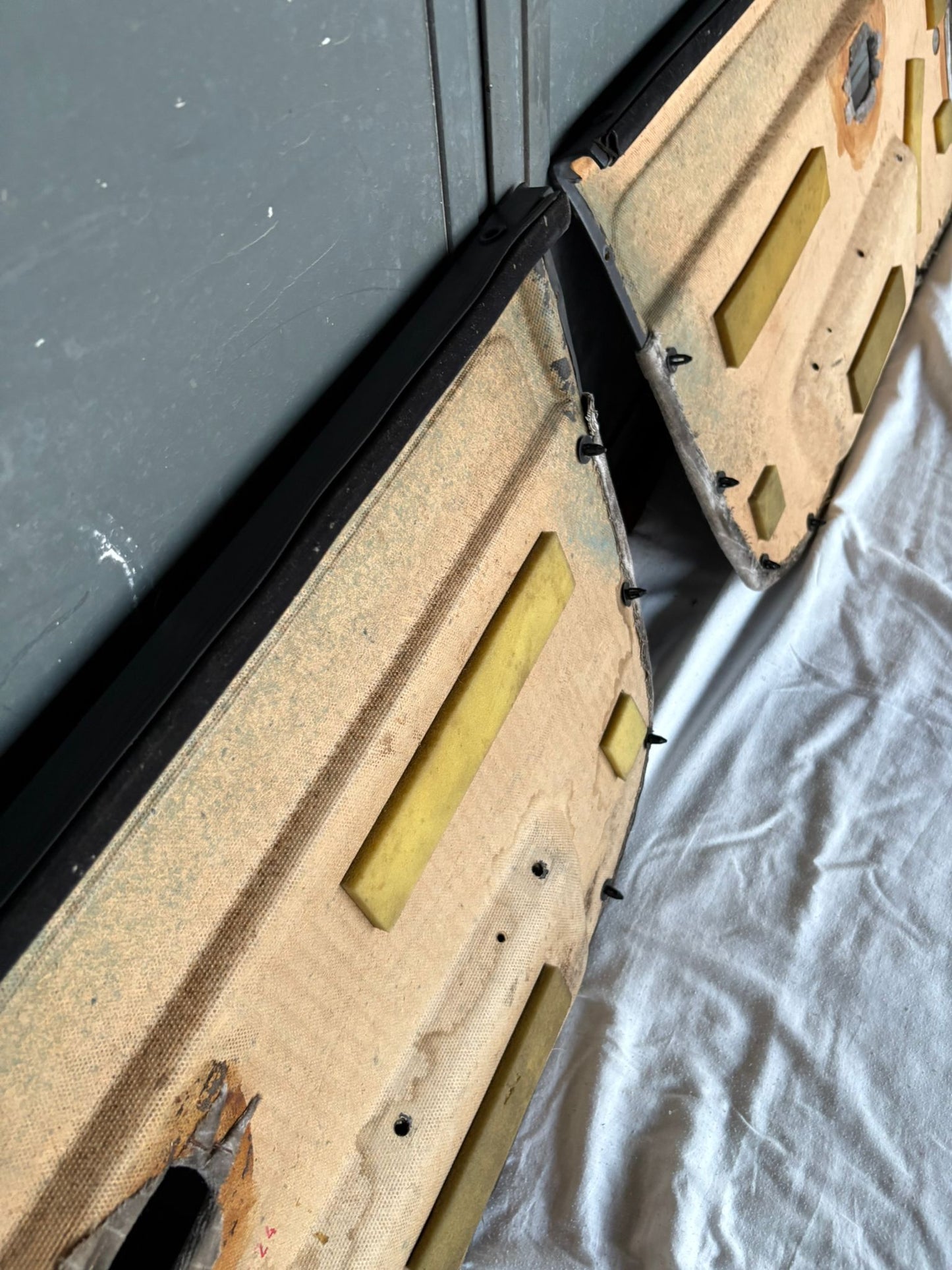 Pair Of Porsche 924 944 black/beige door cards RHD 478867012 / 478867011 used, very nice condition.