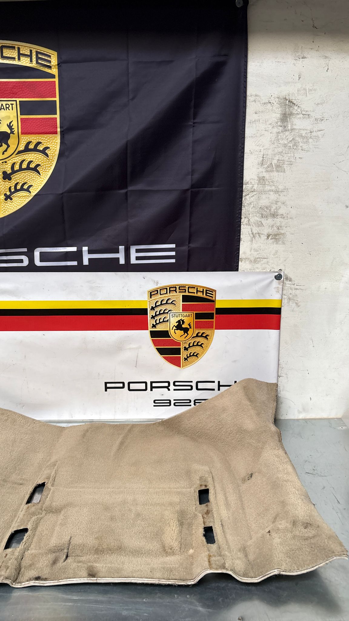 Porsche 944 RHD rear floor carpet, champagne, 94555507100, used