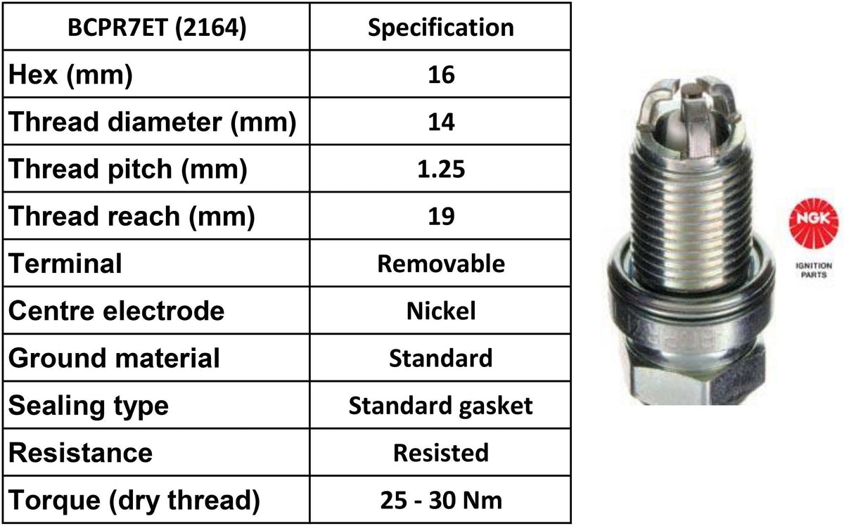 Porsche 964 993 Spark Plug, NGKBCPR7ET New