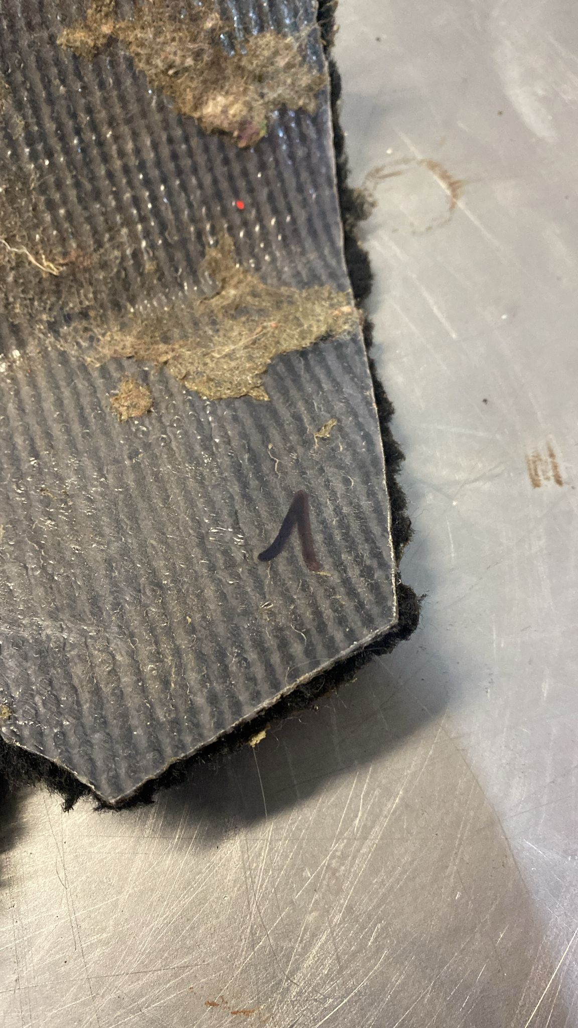 Porsche 924/944 -85.5 rear right side trim carpet, black, 944555084, used