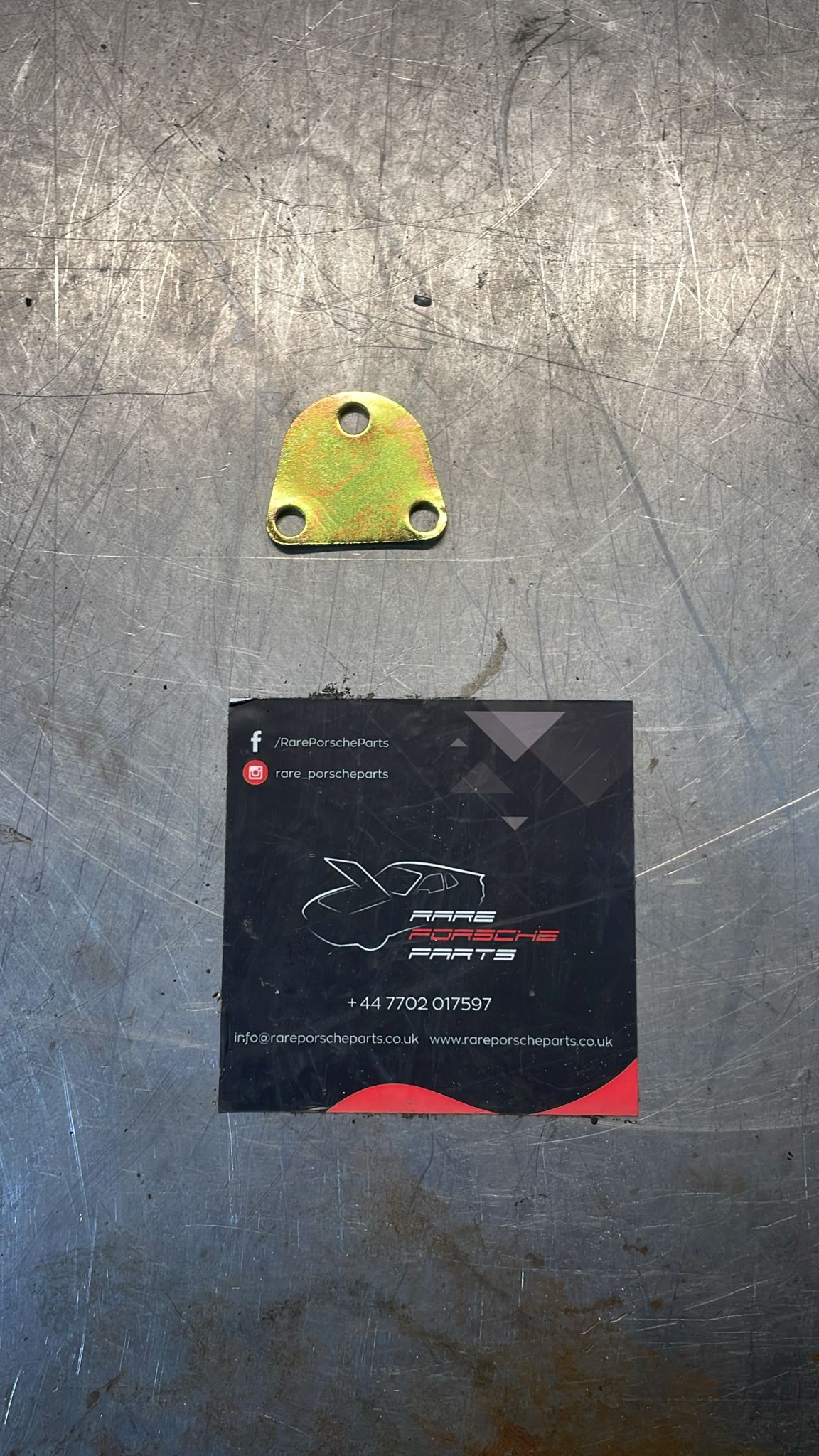 Porsche 924 944 914 3 Hole Inner Backing Plate for Headlight Pivot, 91475016910 refurbished