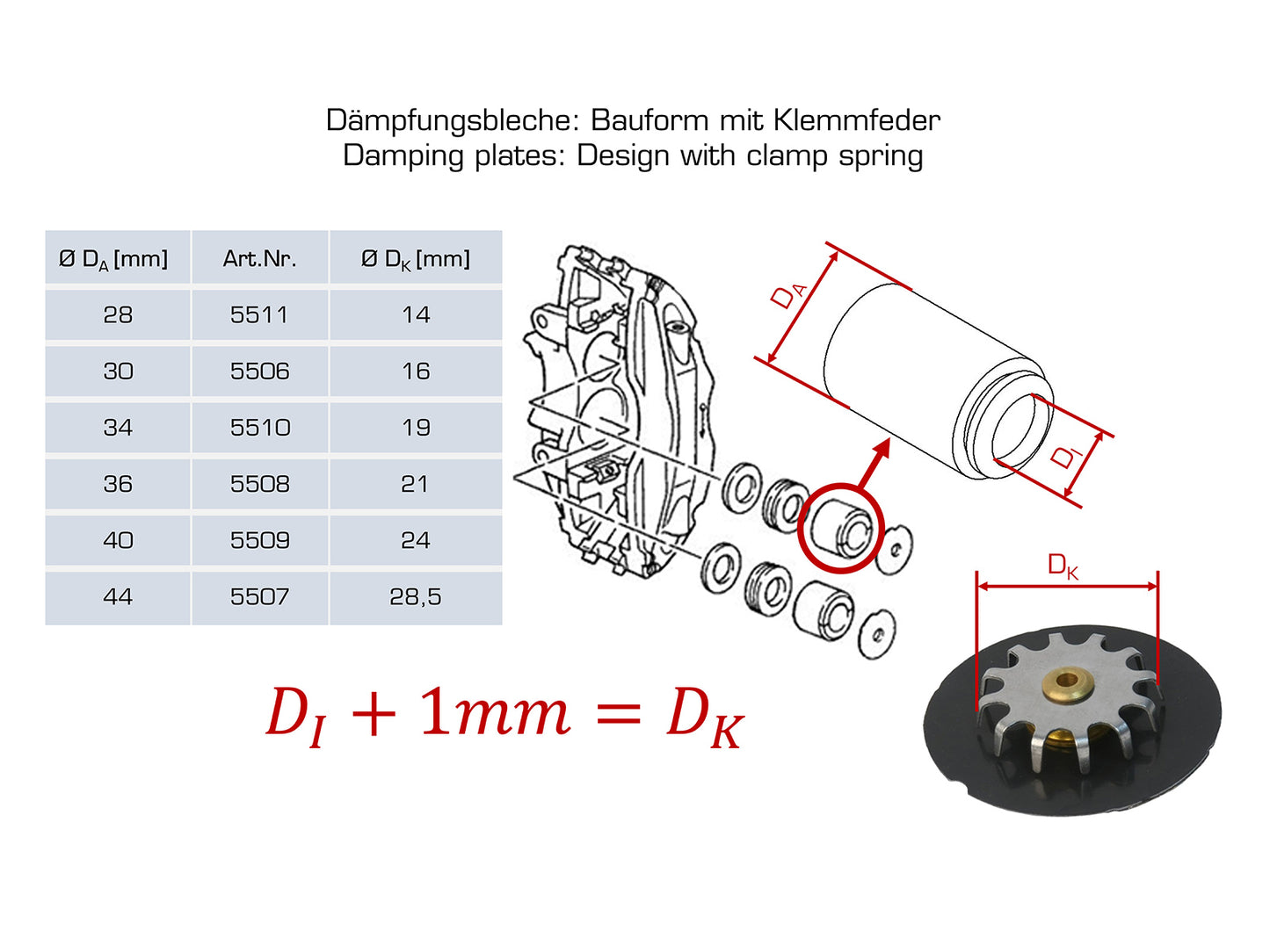 2x damper plate for Porsche 944 S2 turbo 964 968 S4 928 30mm REAR