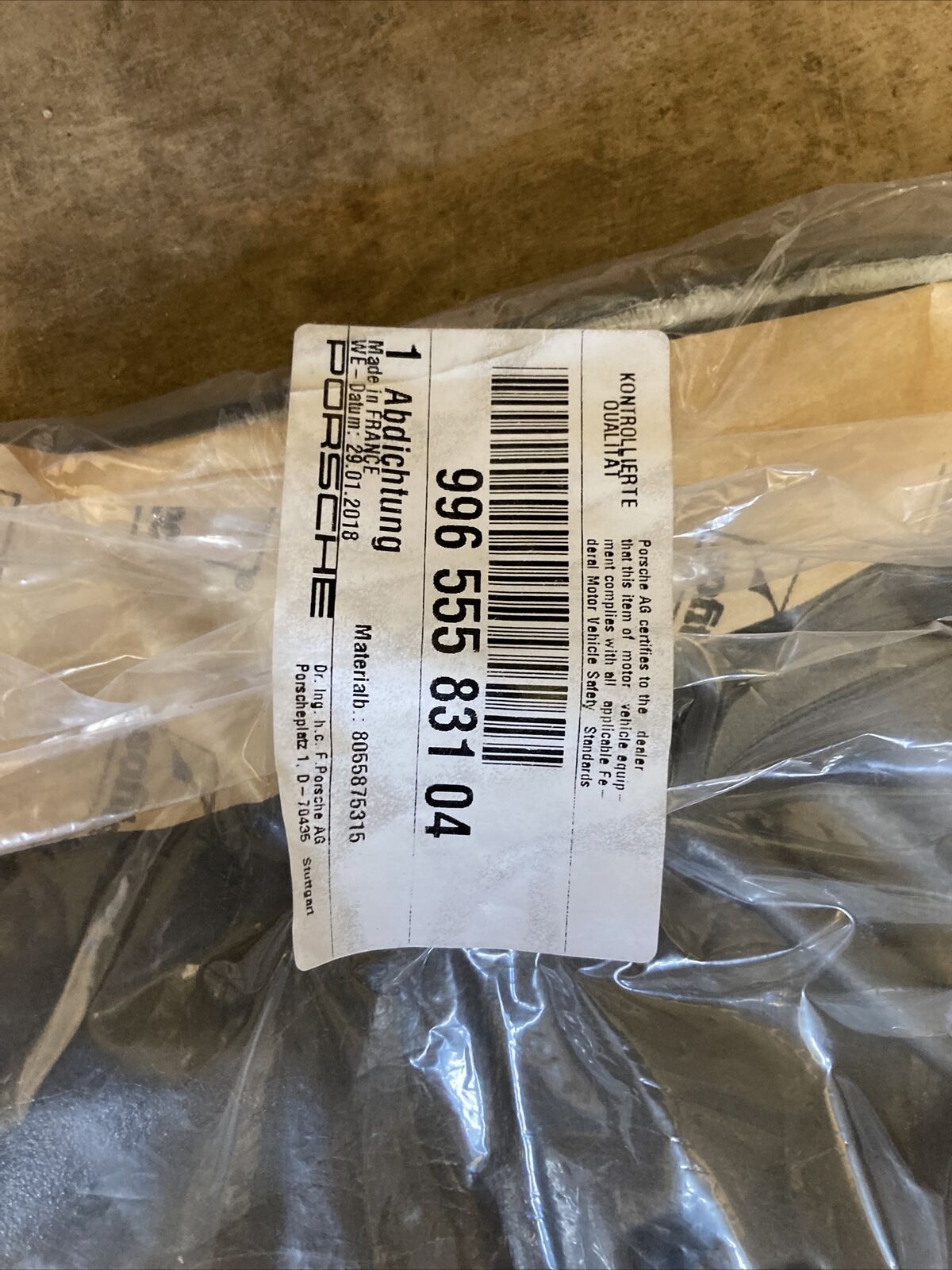 New, Genuine Porsche 996/Boxster Left Door Liner, 99655583104