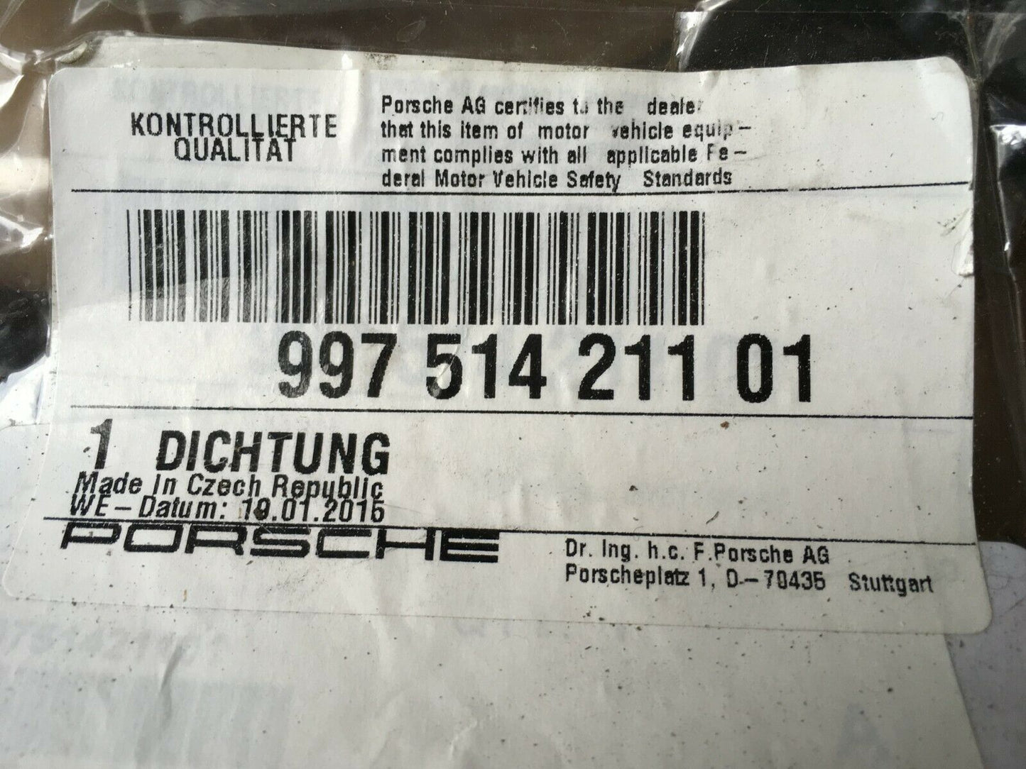 Guarnizione in gomma originale Porsche 911997 convertibile 99751421101