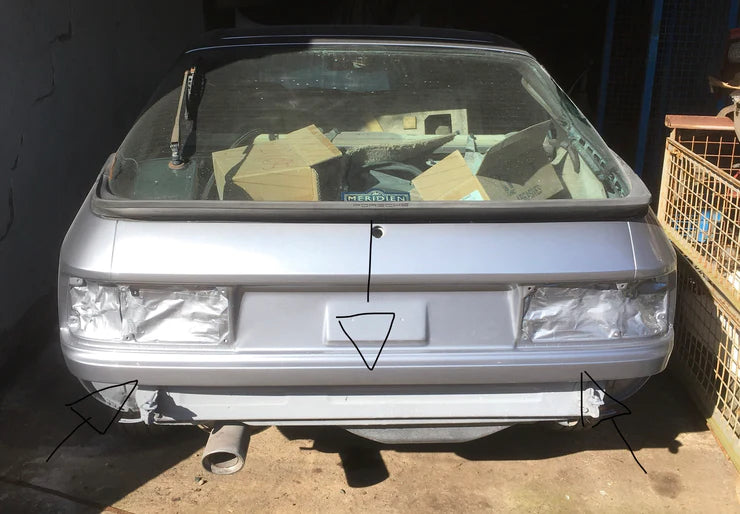 Porsche 924 / 944 lower rear decal (silver) 477853635B