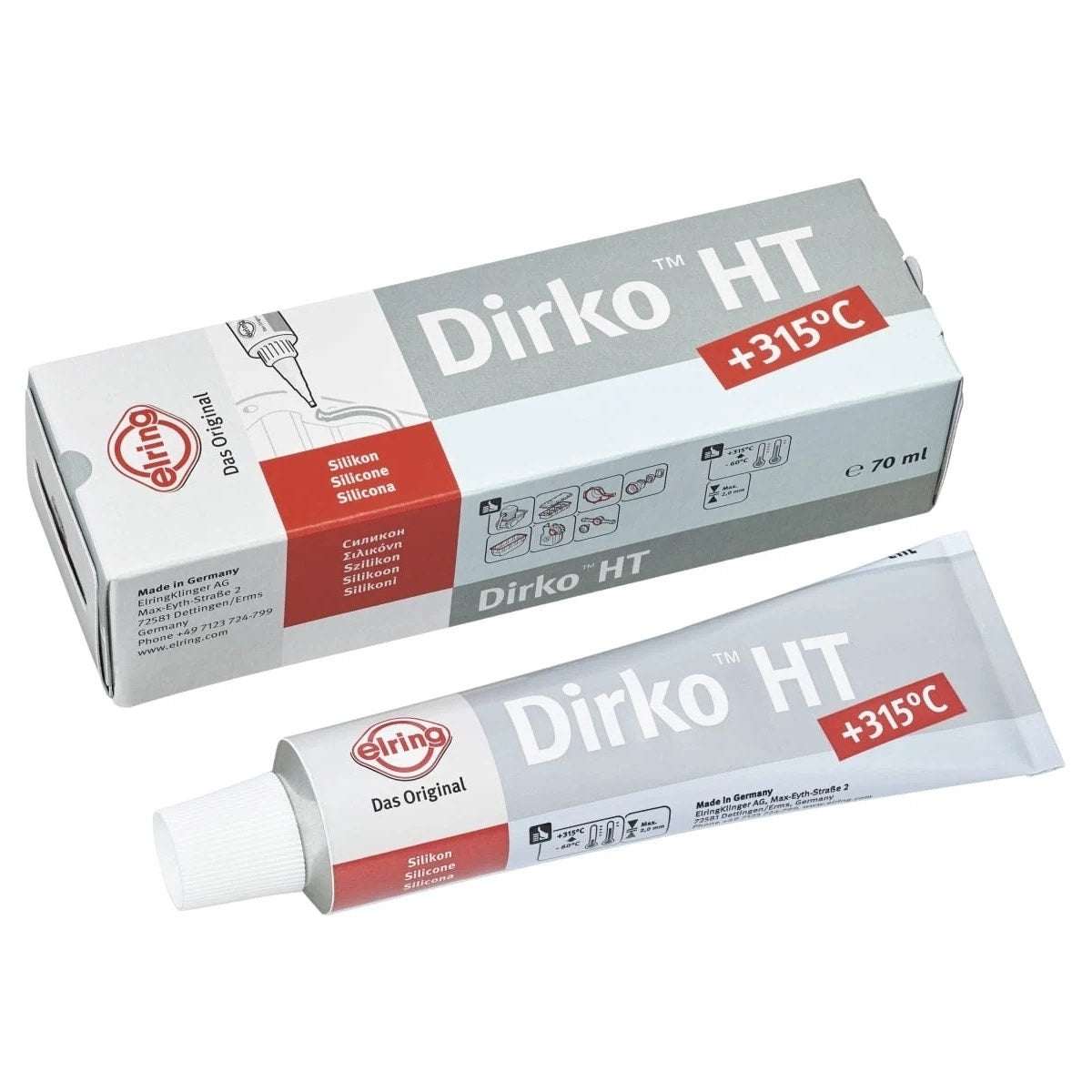Porsche Gasket Sealant, 70 ml, Elring Dirko HT Grey, 00004320373 New