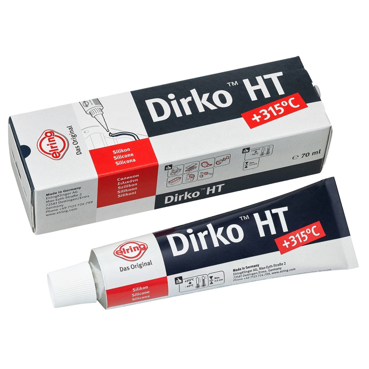 Porsche Gasket Sealant, 70 ml, Elring Dirko HT Black, 00004330510 New