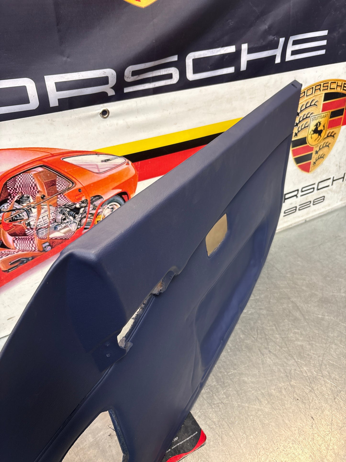 Porsche 944 blue door card, right  94455501801 refurbished, repainted.