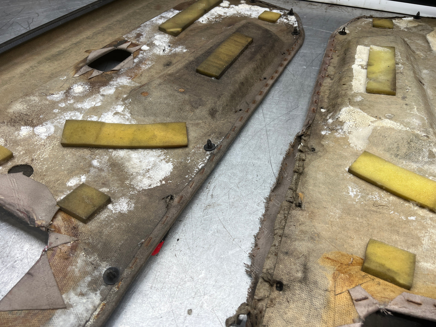 Porsche 924 944 -85.5 pair of Used RHD Porsche scripted door cards, 478867011 / 478867012 used spares or repairs