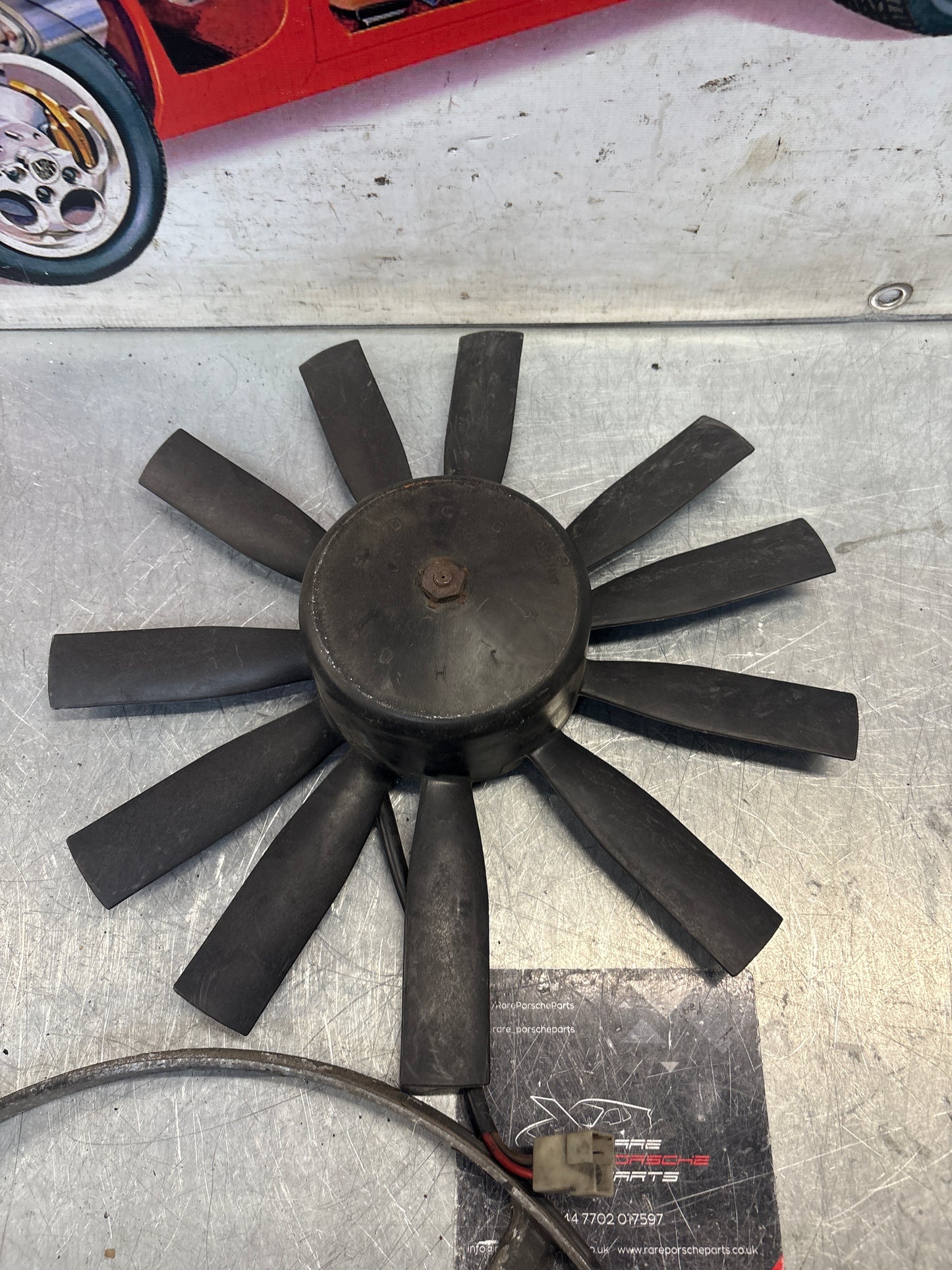 Porsche 928, 80- Air conditioner condenser  cooling  fan, genuine 92862410301 used