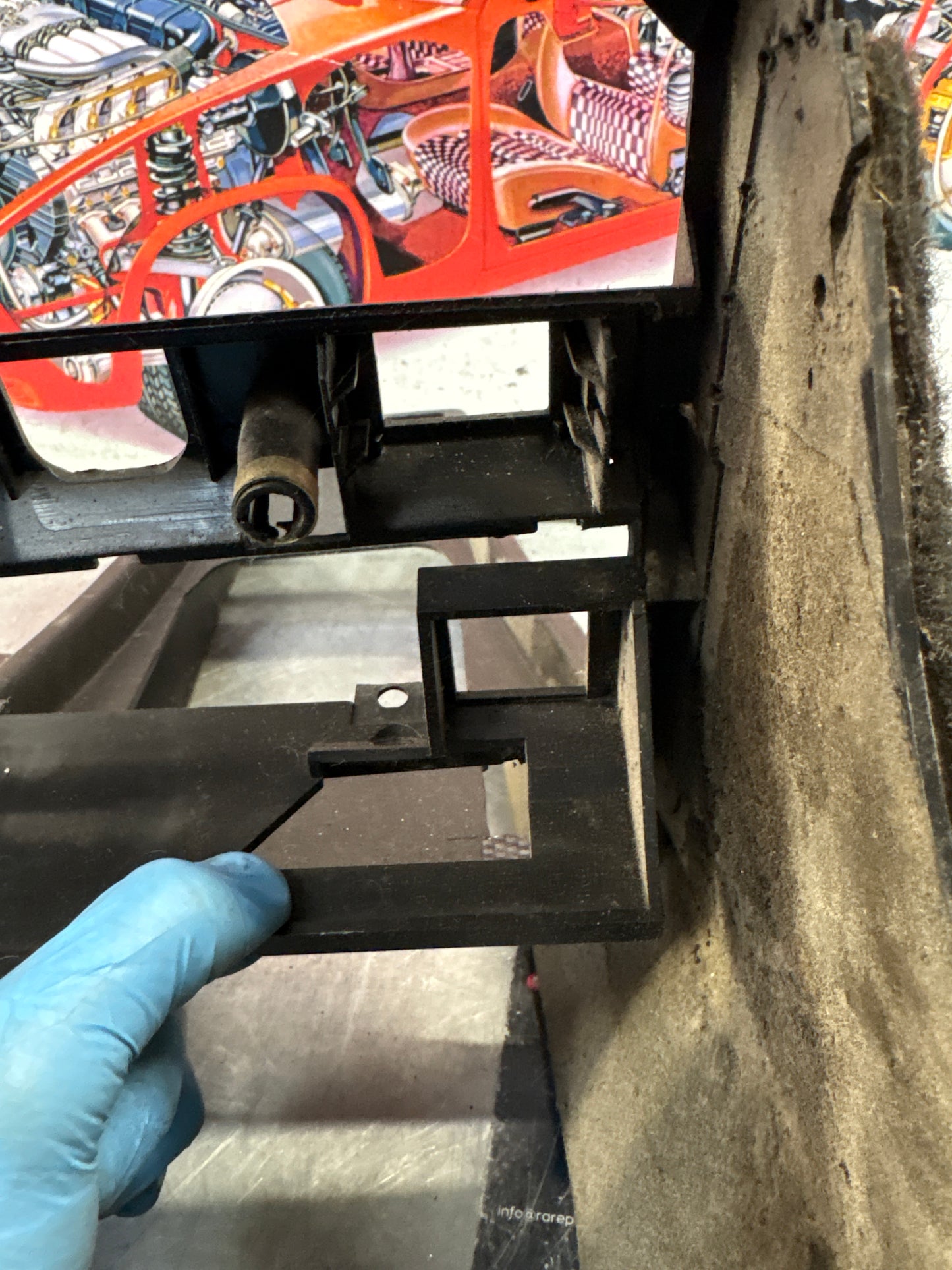 Porsche 924 944 centre console black with black carpet two switch hole 477857969 / 477857951 used