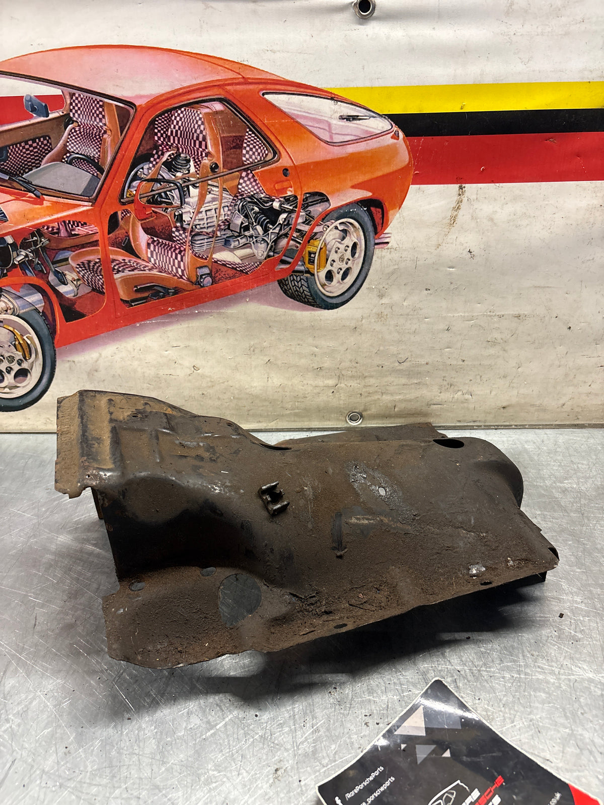 Porsche 914 cylinder cover heat shield, used 022119299A