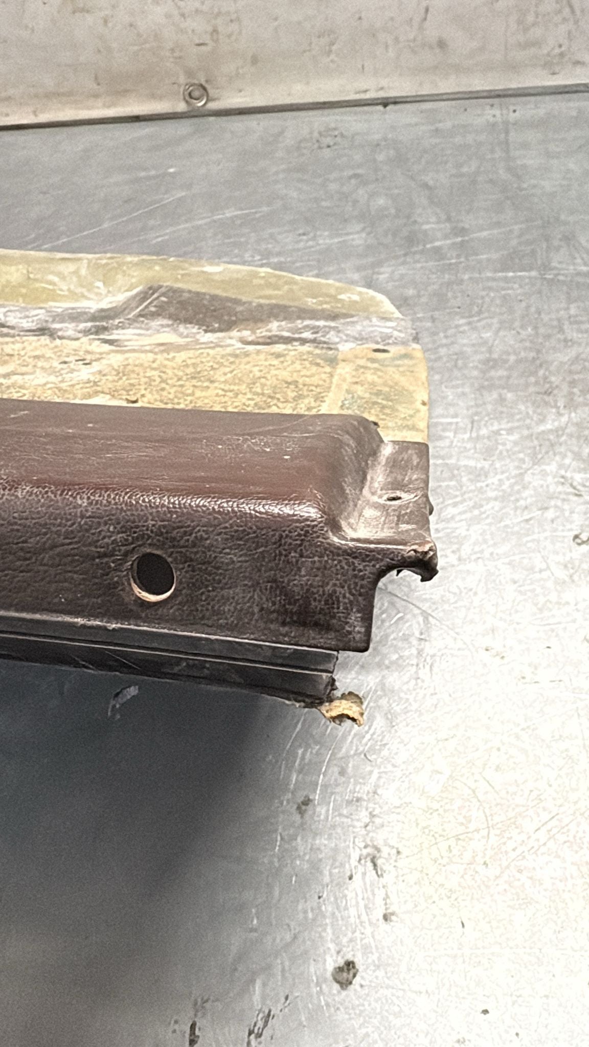 Porsche 924 / 944 early left manual Used door card, Porsche scripted brown, 477867011 no fabric!