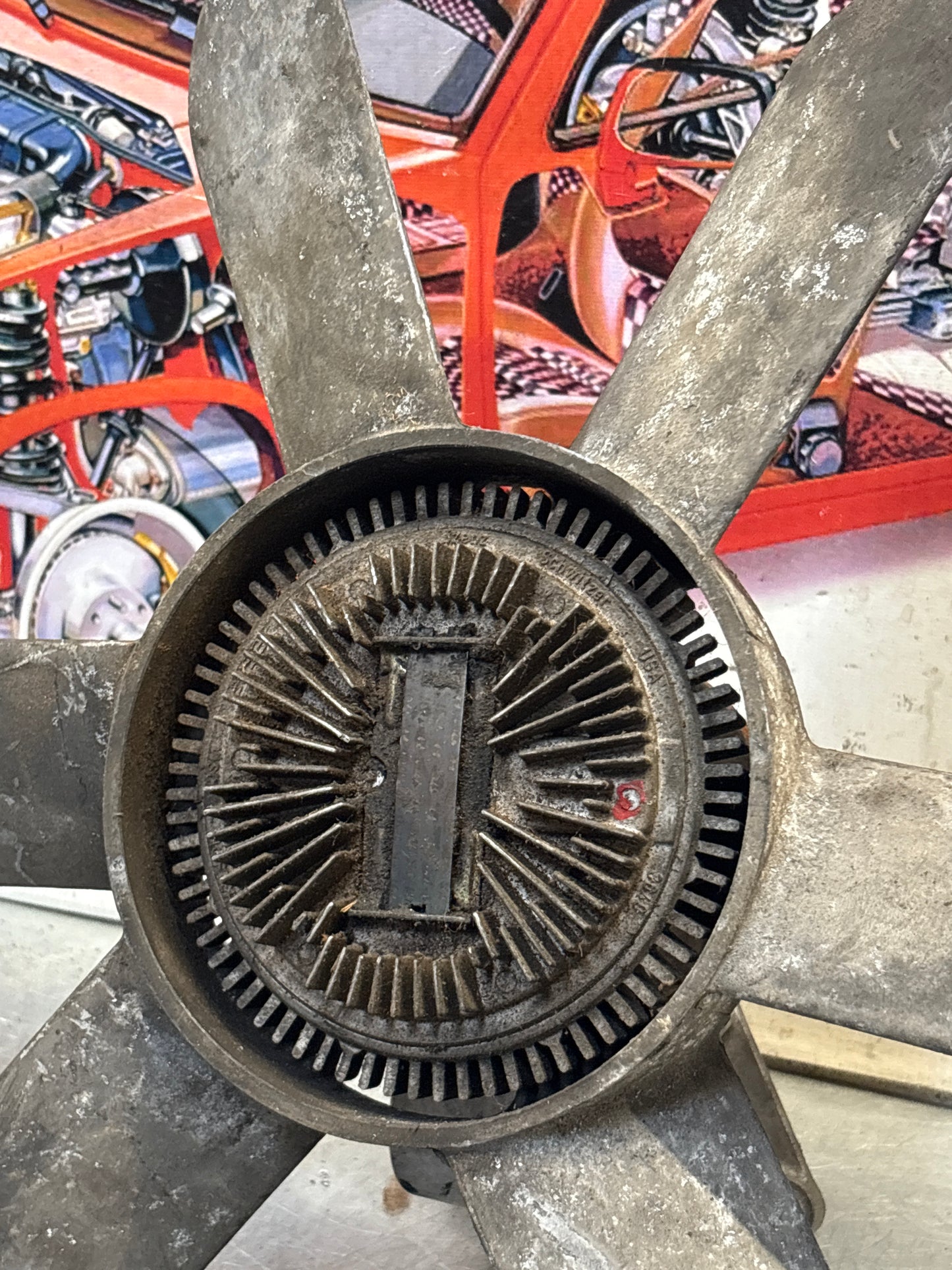 Porsche 928 Engine cooling viscous fan with bracket used 92810613701, 9281061101R