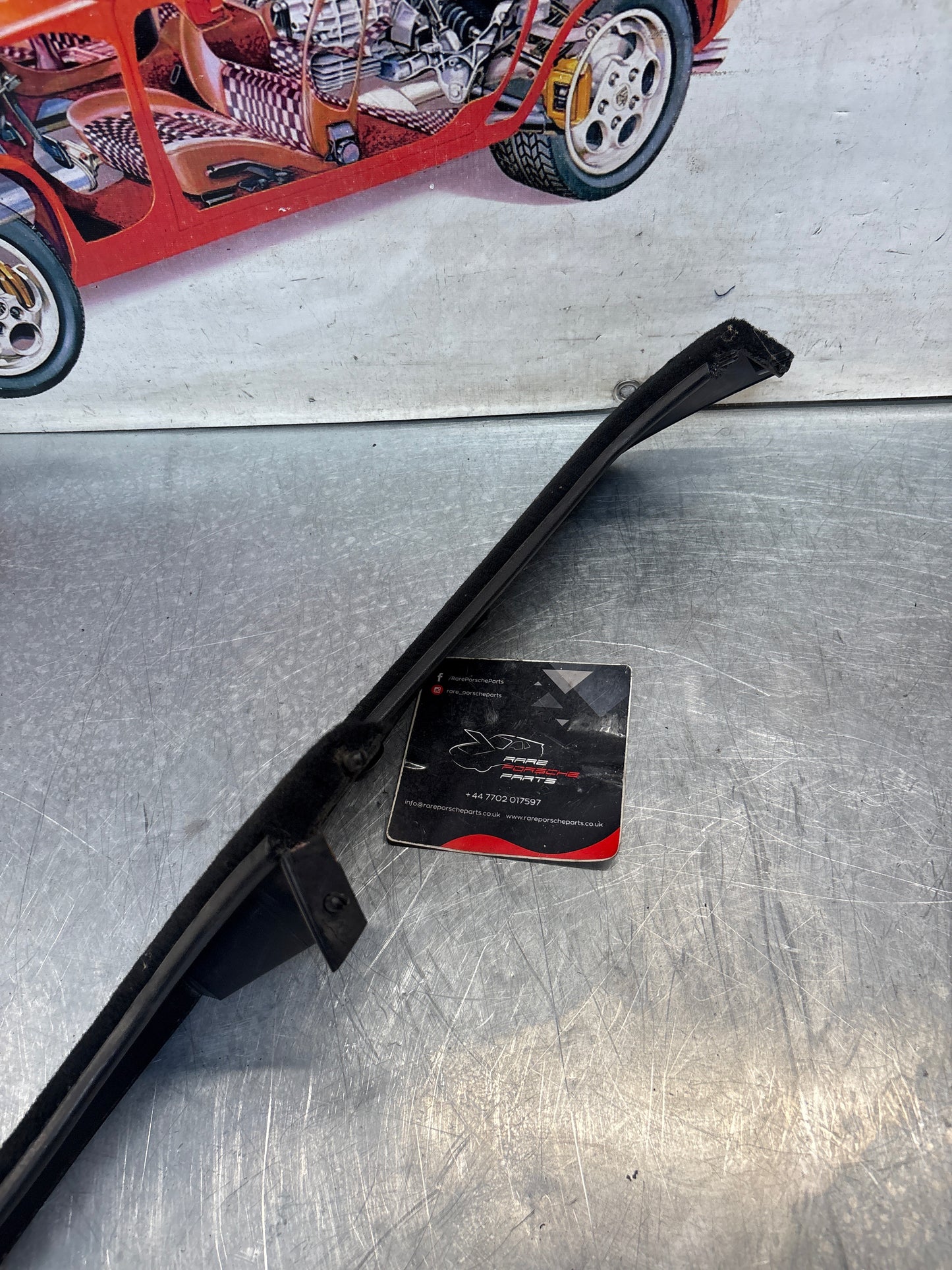 Porsche 944 Front Door Card Carpeted Lower Pocket 94455527300, black, used