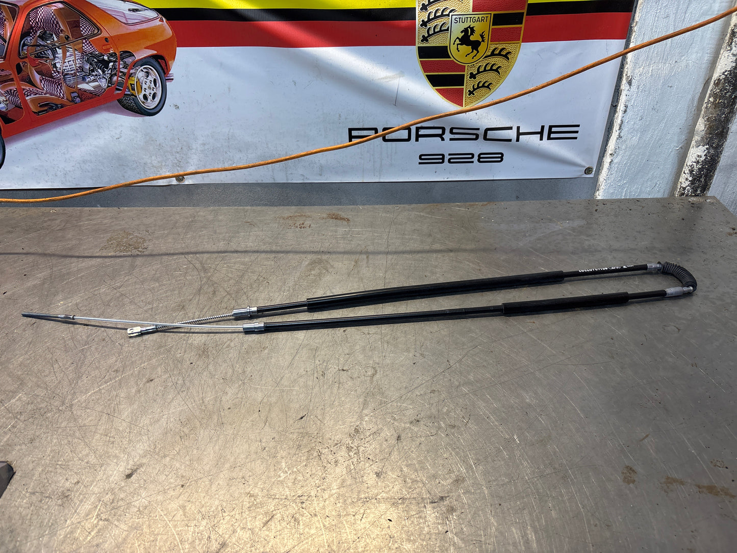 Porsche 924S/944 85-91 Long handbrake cable, 95142407202