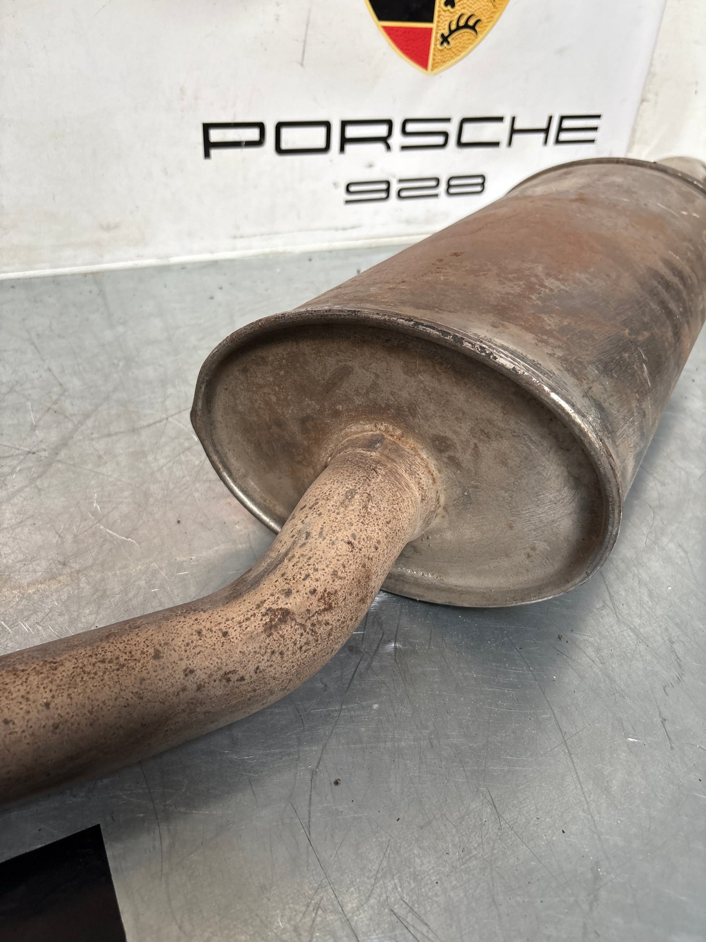 Porsche 924S / 944 2.5 N/A Bischoff exhaust system rear muffler, used 94411108301