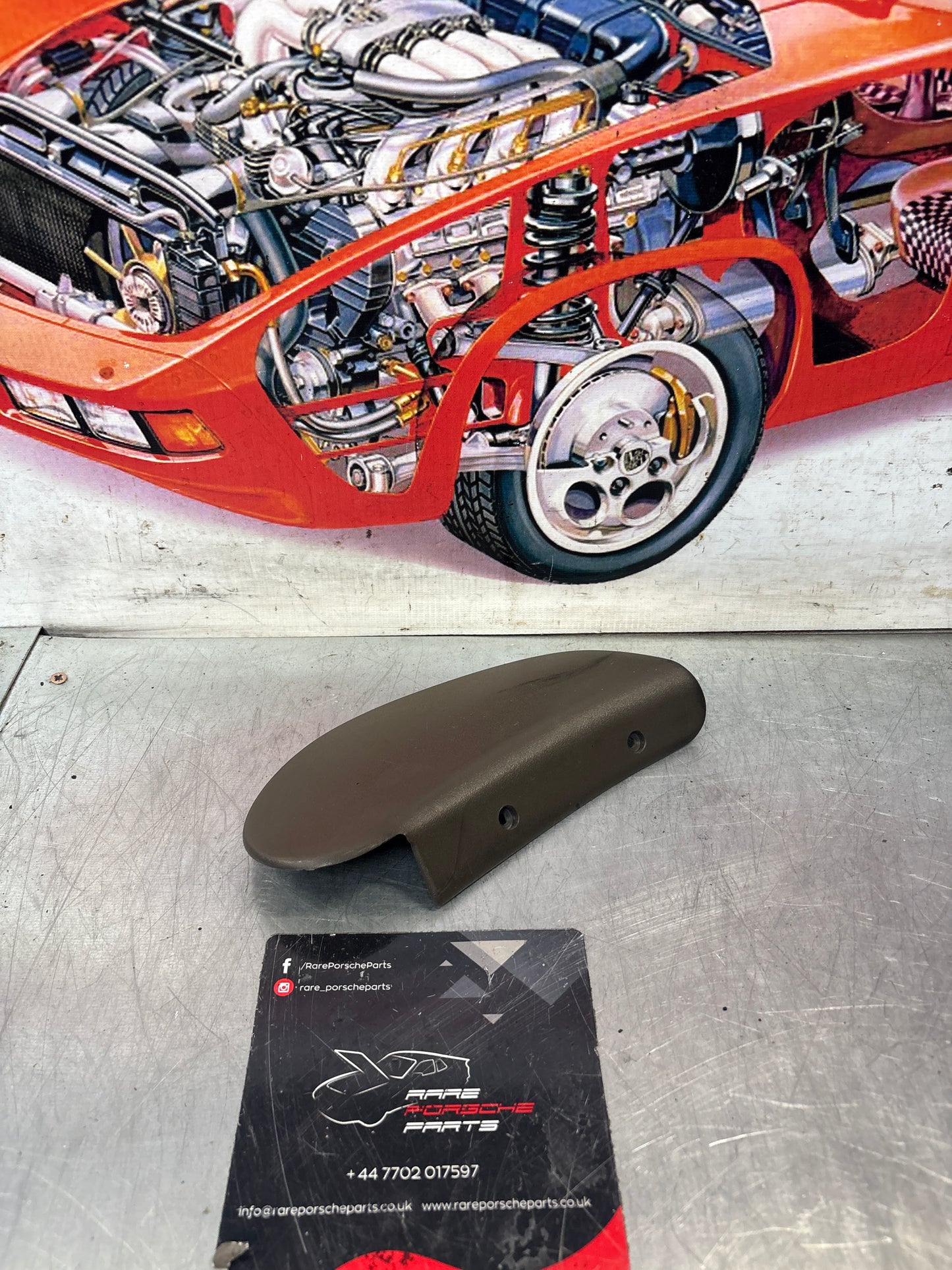 Porsche 928 seat hinge cover grey, left used 92852114702