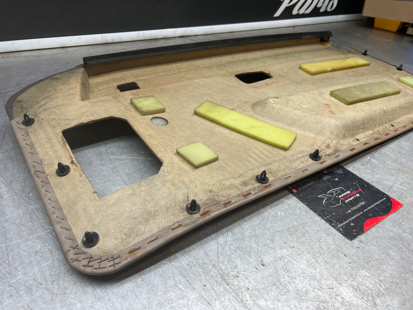 Porsche 924/944 early Porsche brown / cream door card used condition left side, Rhd, 478867011