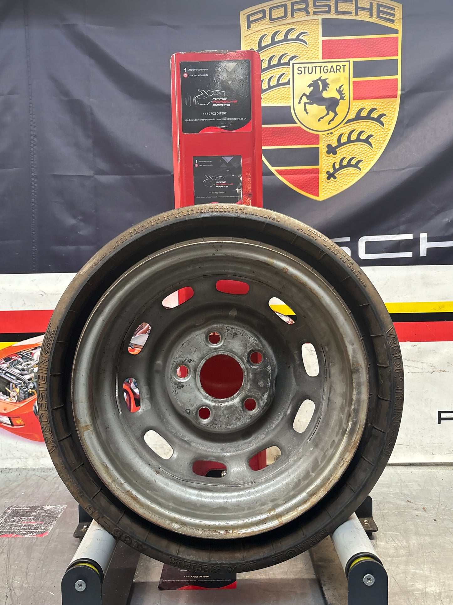 Porsche 911 944 924s spare wheel in steel with tyre, used