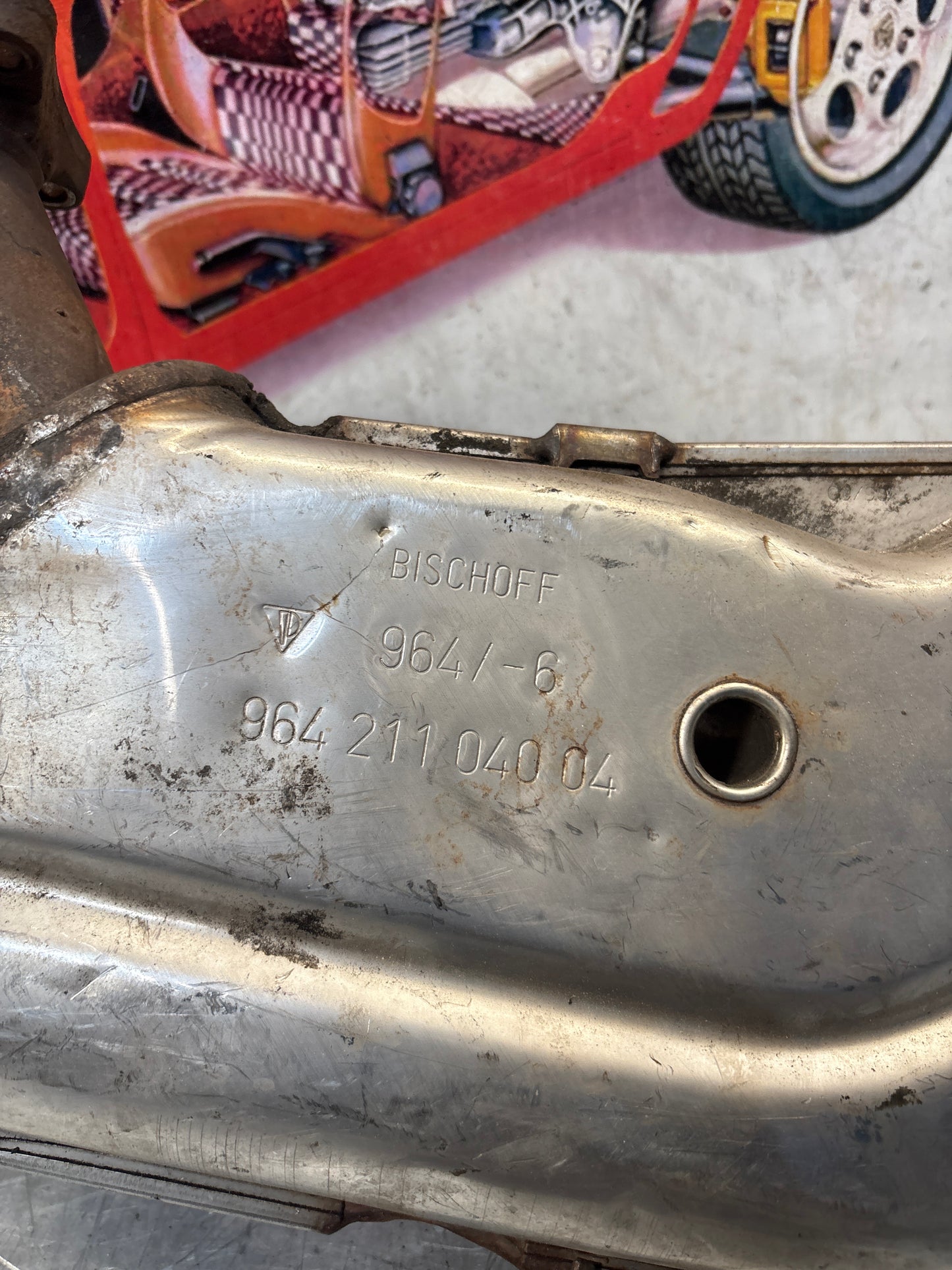 Porsche 911 964 right heat exchanger, used 96421104004