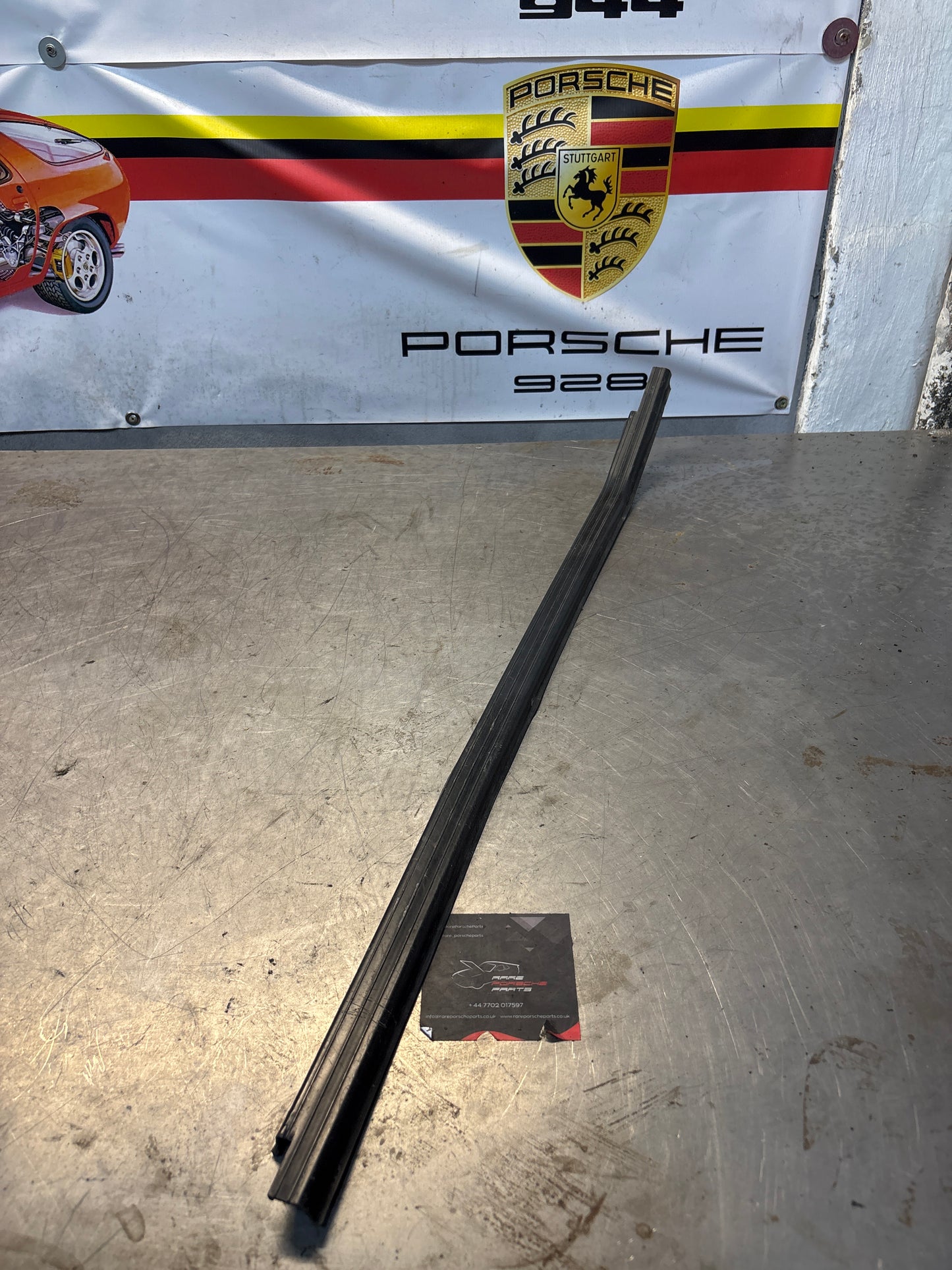 Porsche early 924/944 right sill trim, used 477853658A