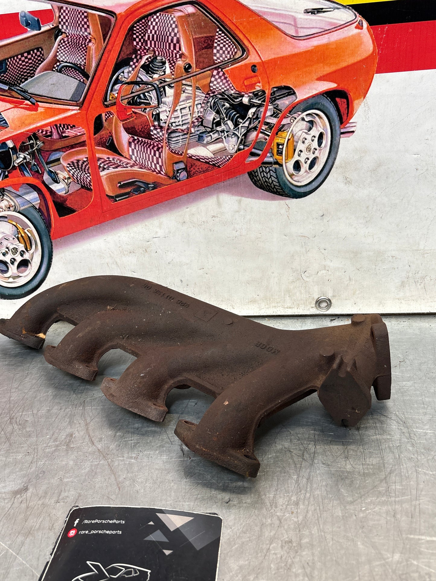 Porsche 928 exhaust manifold, used 9281111380R