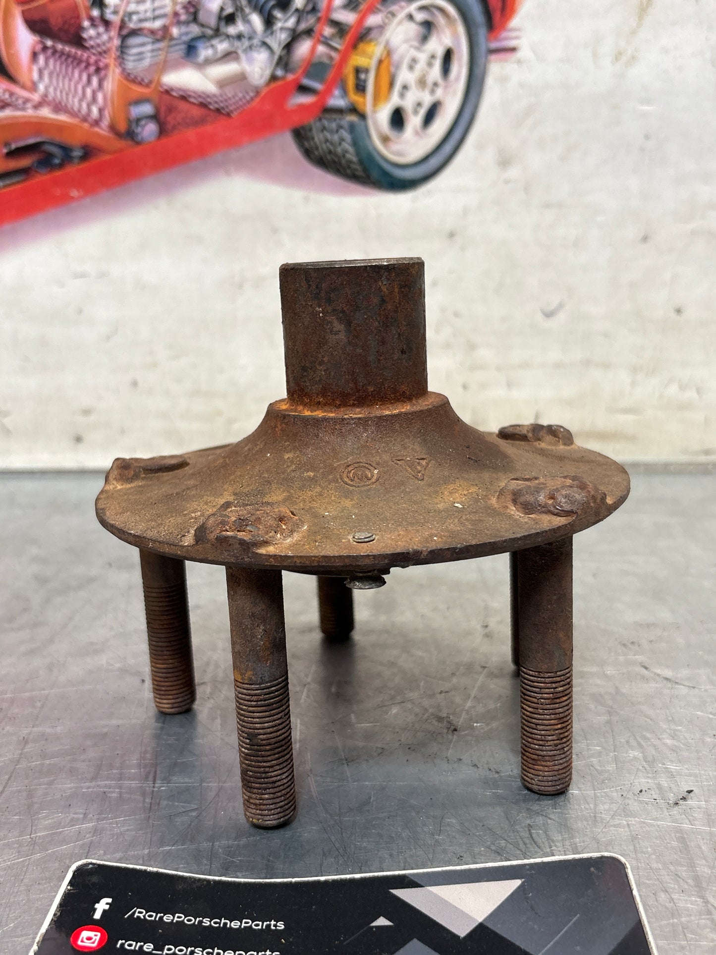 Porsche 928 rear wheel hub, 92833106507, used with long stud bolt