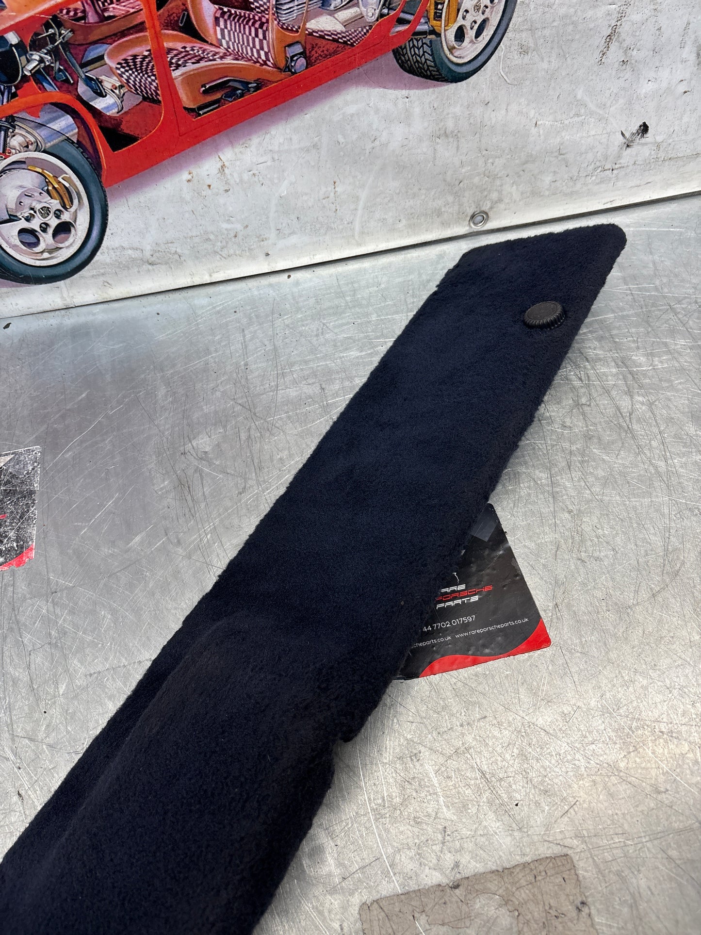 Porsche 928 blue carpeted Tool kit panel cover, used 92855118106