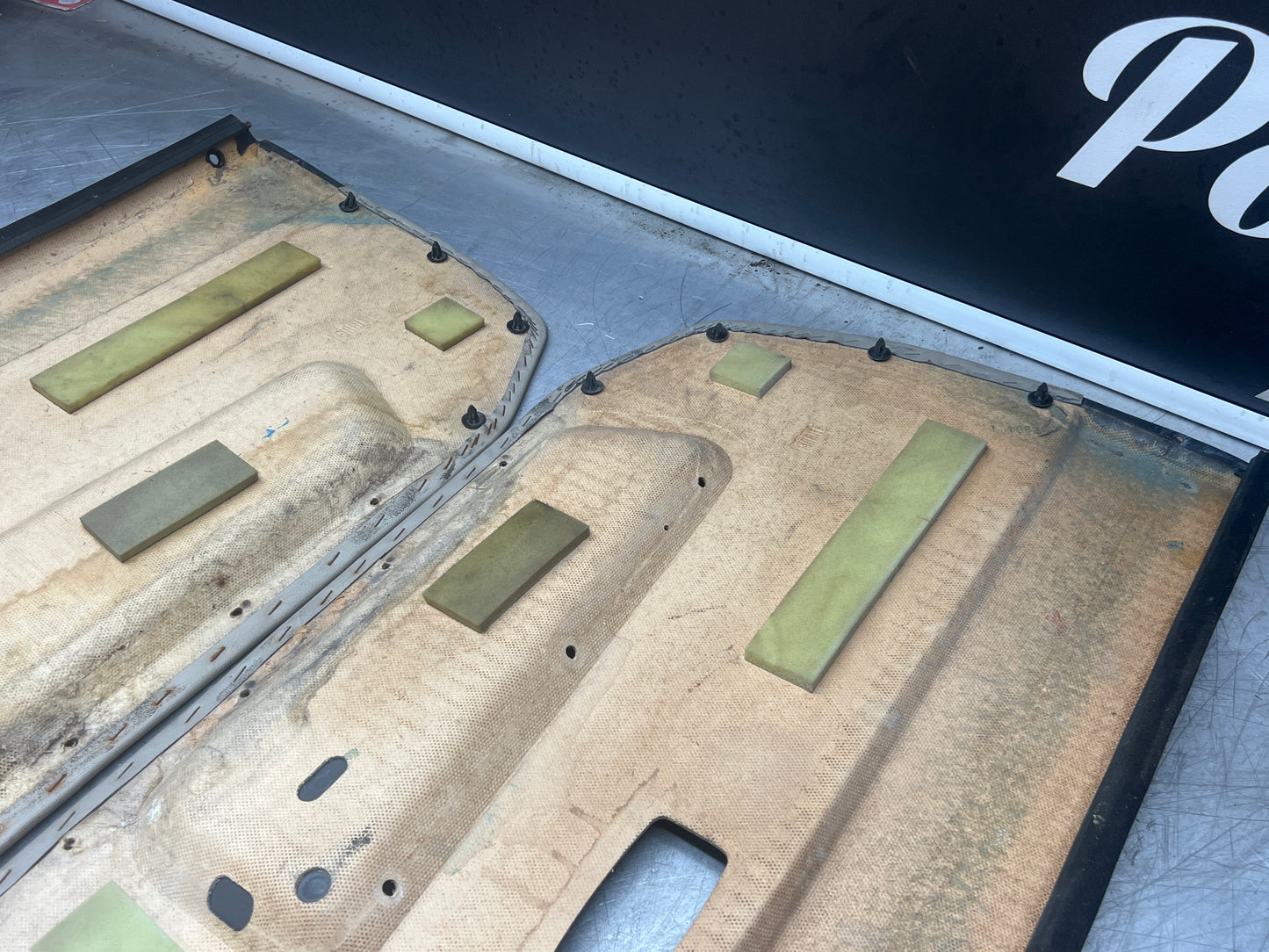 Pair Of Porsche 944 black / cream / white door cards 94455501701 94455501801 used, nice condition.