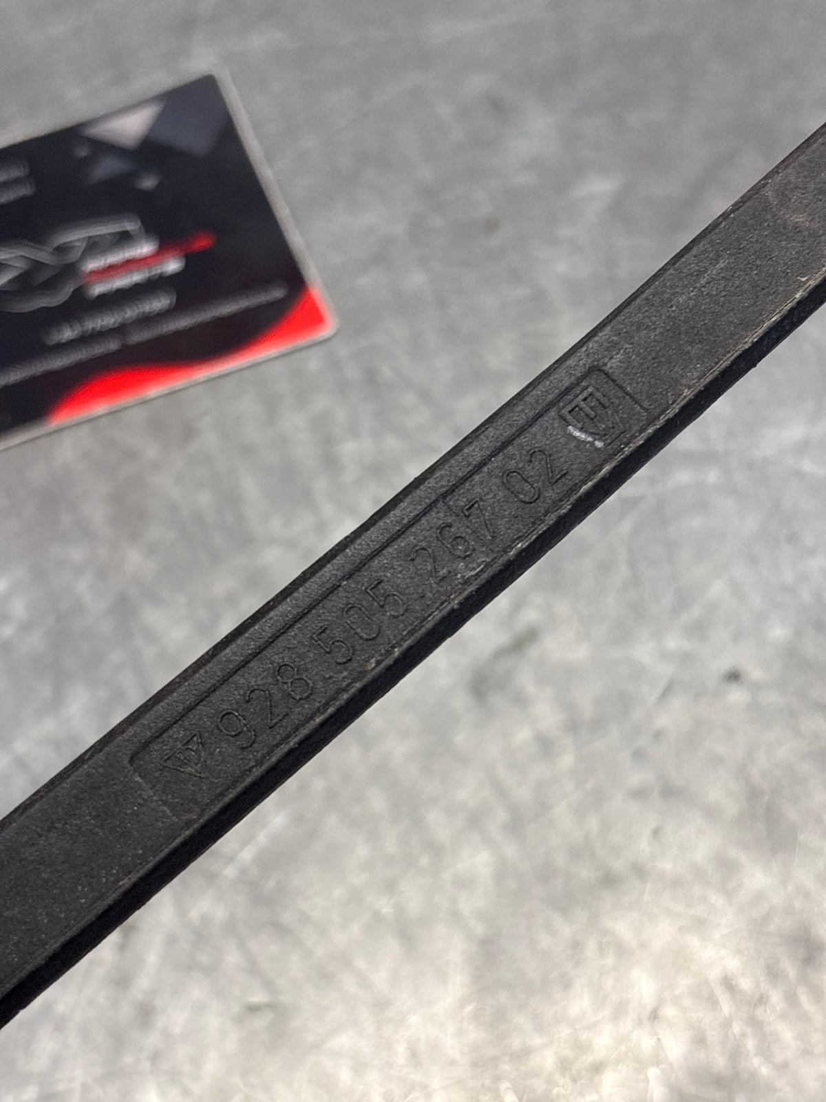 Porsche 928 rear bumper top strip rail, used 92850526702